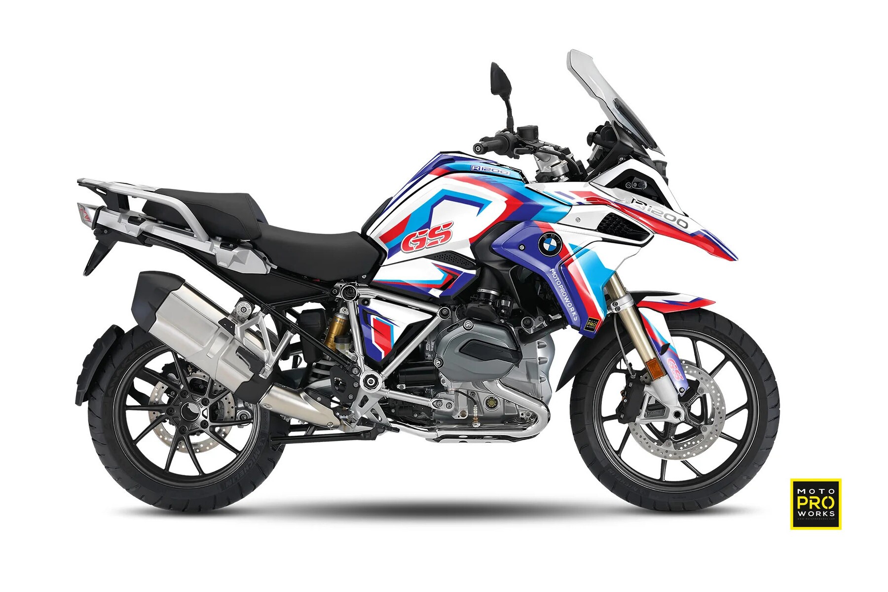 Dekor Factory Technical White - Blue passend für BMW R 1200 GS – Bild 1