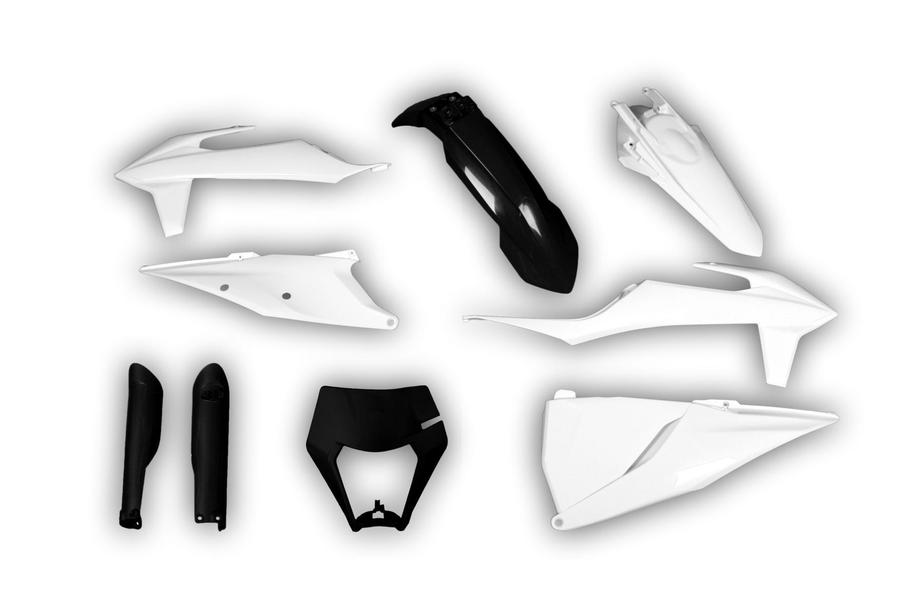 Racetech Plastik Full Kit passend für KTM EXC EXCF 2020 – 2023 Schwarz Weiß Racetech Plastik Full Kit passend für KTM EXC EXCF 2020 – 2023 Schwarz | Weiß – Bild 1
