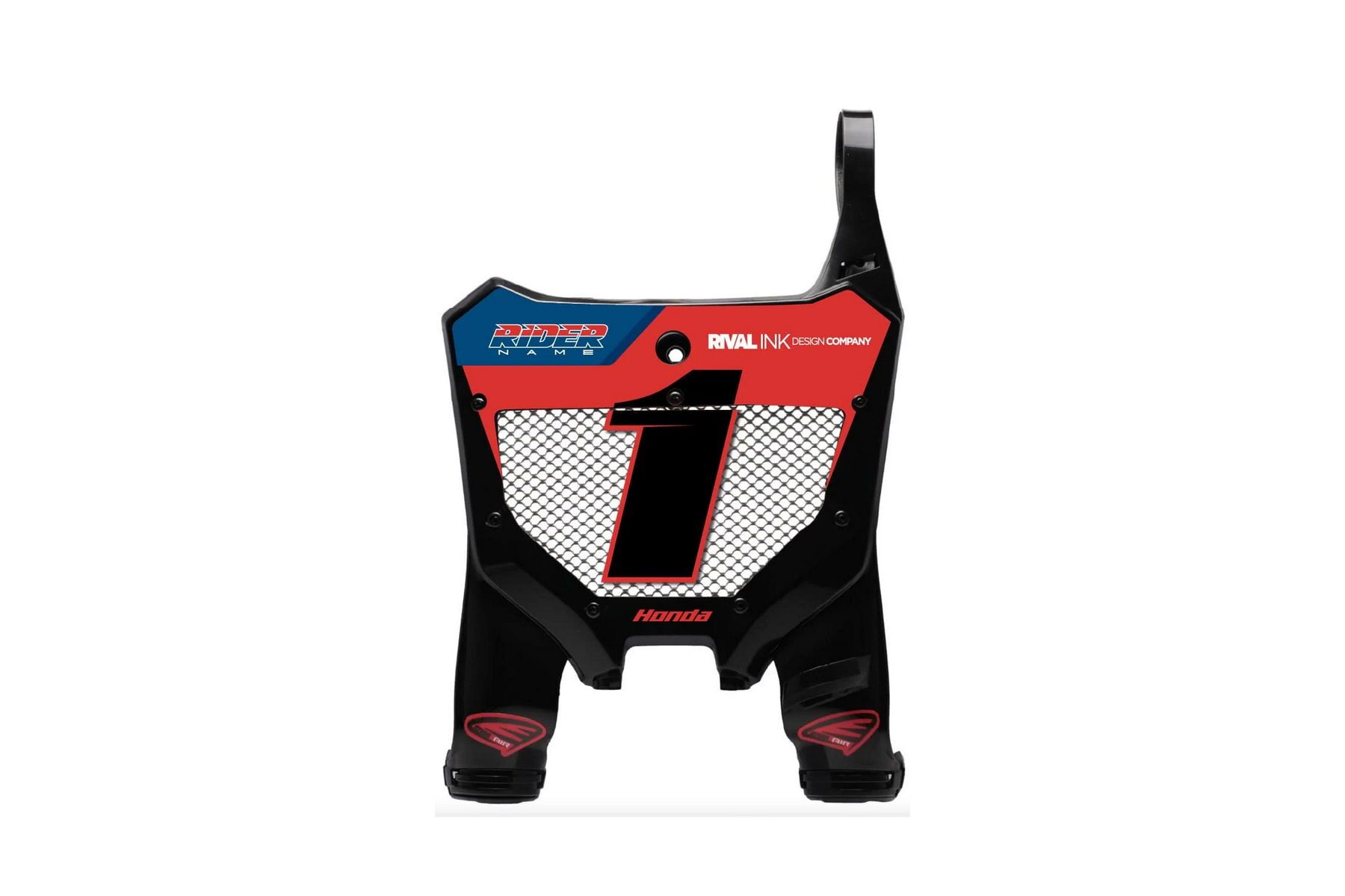 Cycra Startnummerntafel Stadium Vented CRF2 Cycra Startnummerntafel Stadium Vented passend für Honda CRF450 2021 – 2026 und CRF250 2022 – 2026 Schwarz mit Name und Startnummer – Bild 1