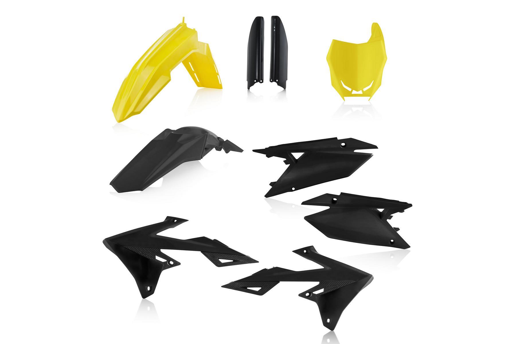 Acerbis Plastik Full Kit Suzuki RMZ450 18 – 21 und RMZ250 19 – 21 GelbSchwarz Kit plastique complet Acerbis adapté pour Suzuki RMZ450 2018 – 2026 et RMZ250 2019 – 2026 Jaune | Noir – Bild 1