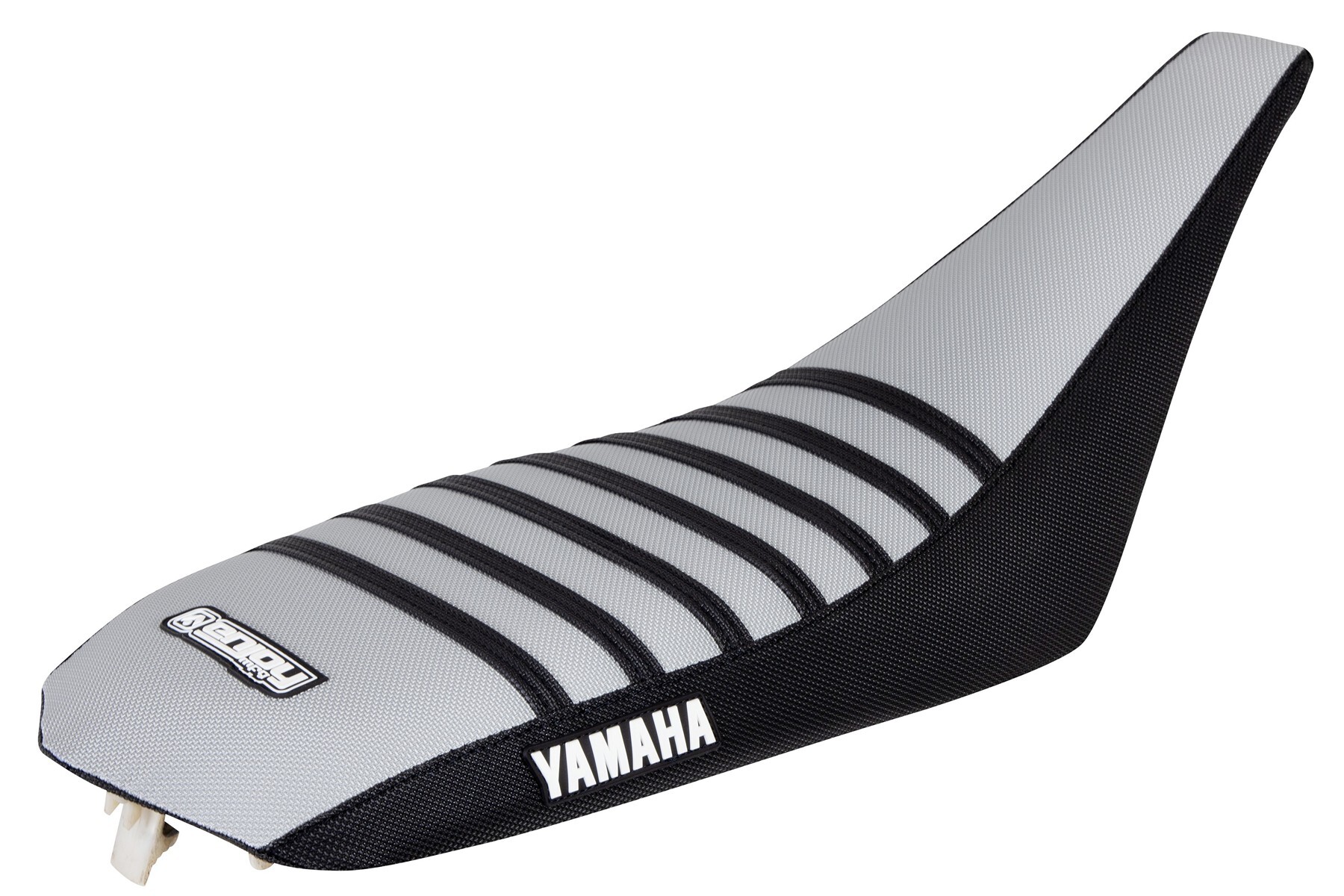 Quad-Sitzbankbezug-Yamaha-Graues-Top-Schwarze-Seiten-Schwarze-Rippen Quad Sitzbankbezug passend für Yamaha – Bild 1