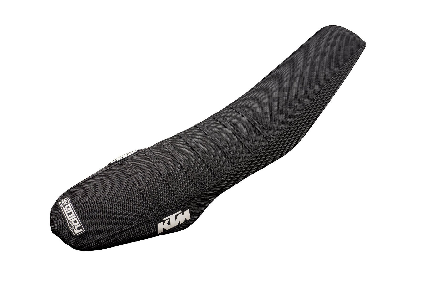 Supermoto Seat Cover KTM 690 SMC-R Black Top – Black Sides – Black Ribs Supermoto seat cover suitable for KTM 690 SMC R - Image 1