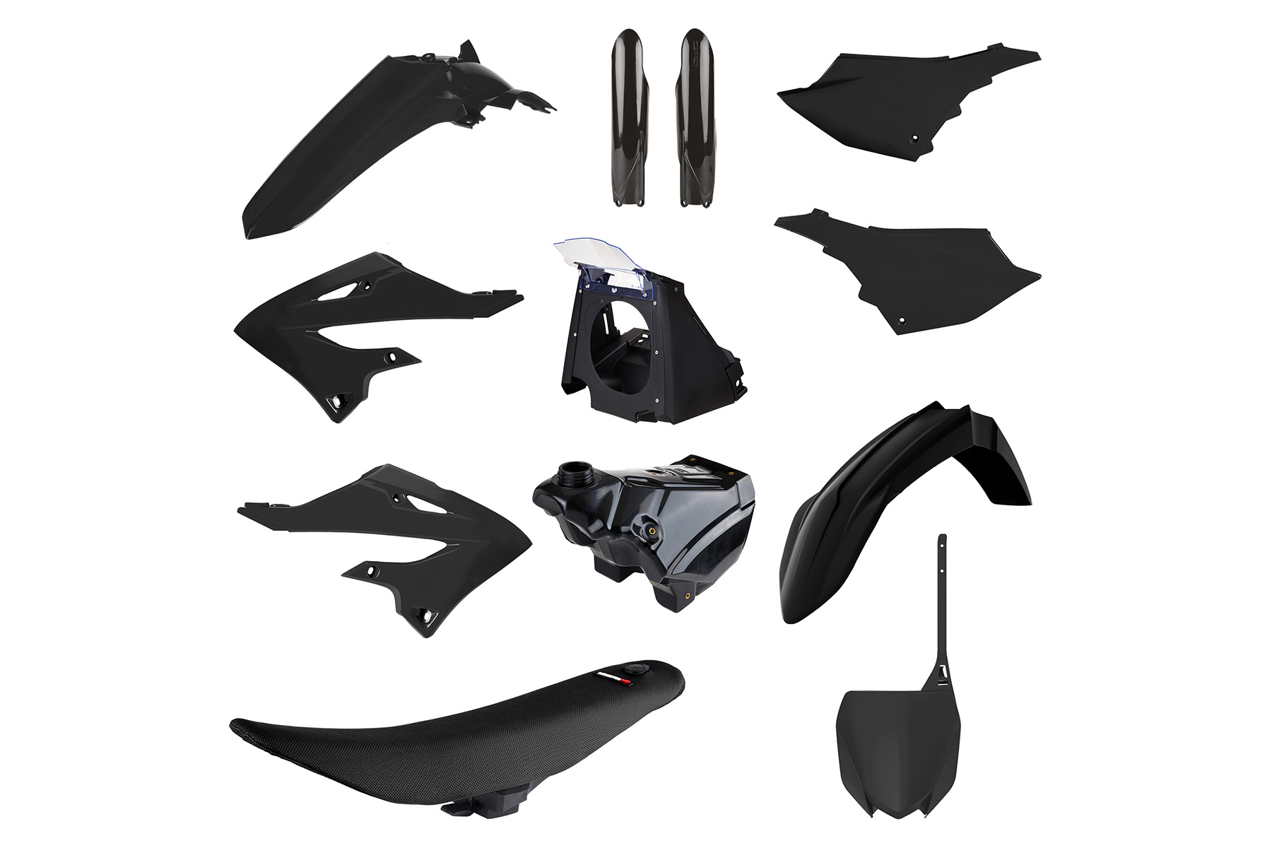 Polisport Plastik Restyle – Kit passend für Yamaha YZ125 2002 – 2021 und YZ250 2002 – 2021 Schwarz – Bild 1