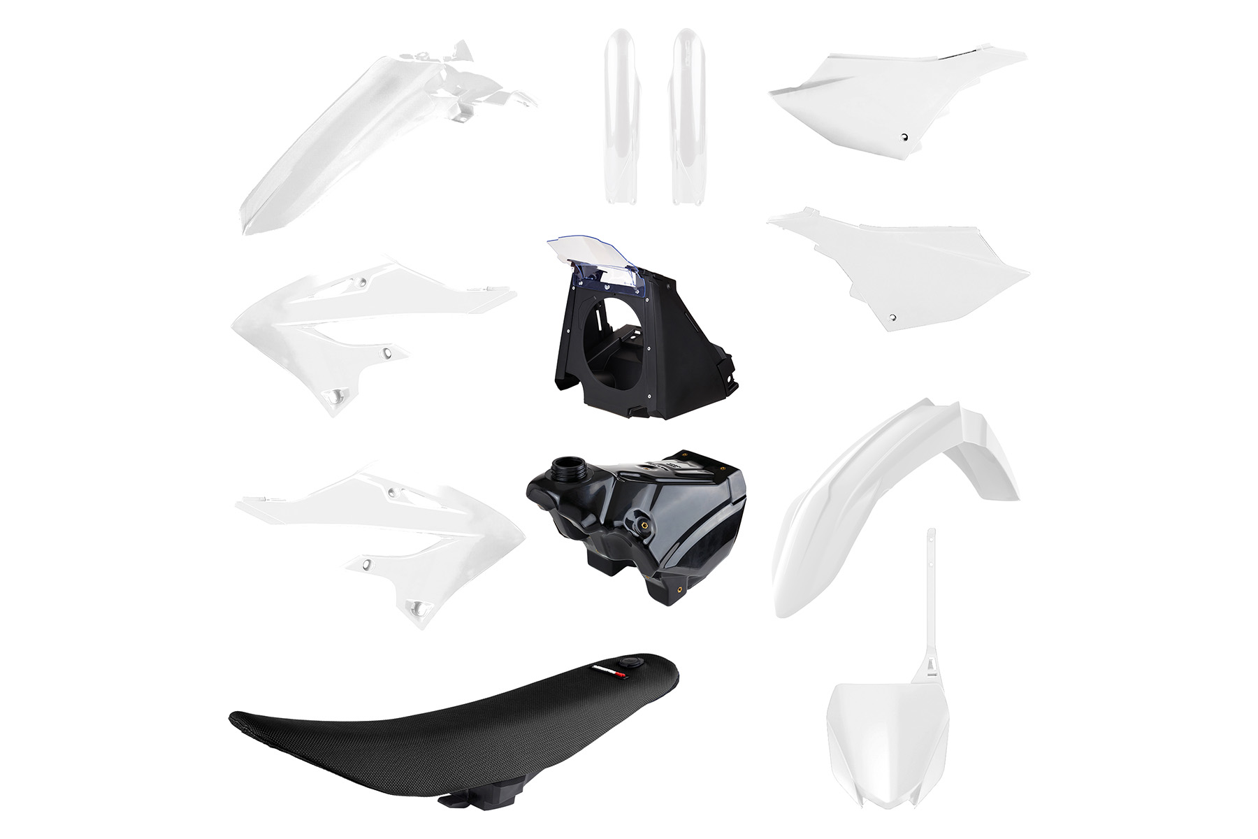 Polisport Plastik Restyle – Kit passend für Yamaha YZ125 2002 – 2021 und YZ250 2002 – 2021 Weiß – Bild 1