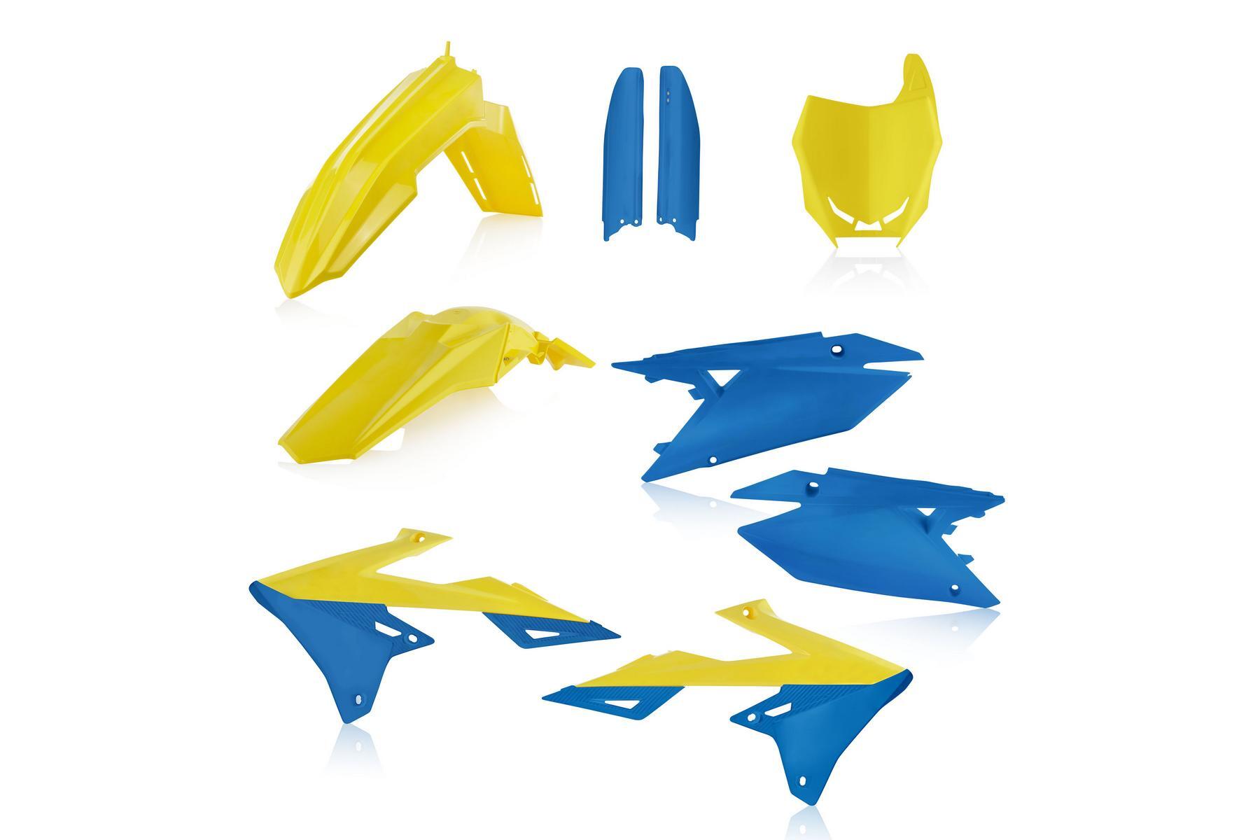 Acerbis Plastik Full Kit Suzuki RMZ450 18 – 21 und RMZ250 19 – 21 GelbBlau Acerbis Plastik Full Kit passend für Suzuki RMZ450 2018 – 2026 und RMZ250 2019 – 2026 Gelb | Blau – Bild 1