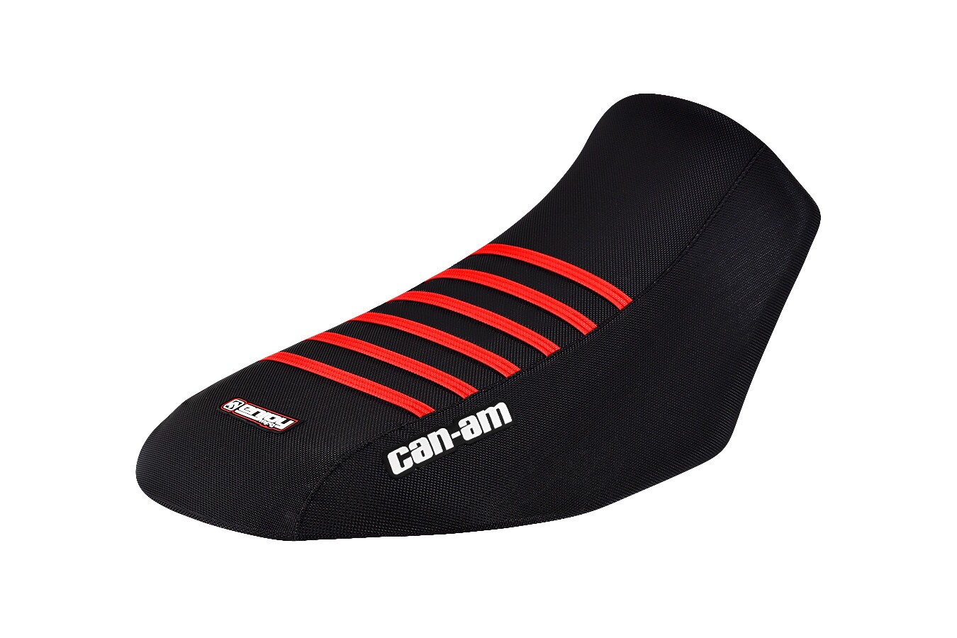 Quad Sitzbankbezug Can-Am Schwarzes Top – Schwarze Seiten – Rote Rippen Quad Sitzbankbezug passend für Can-Am – Bild 1