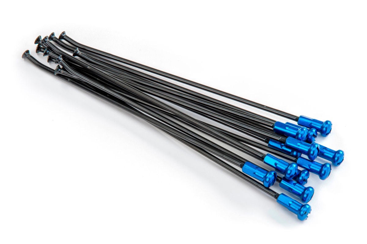 Speichensatz mit Speichennippel Schwarz Blau Speichensatz mit Speichennippel für Motocross Räder – Bild 1