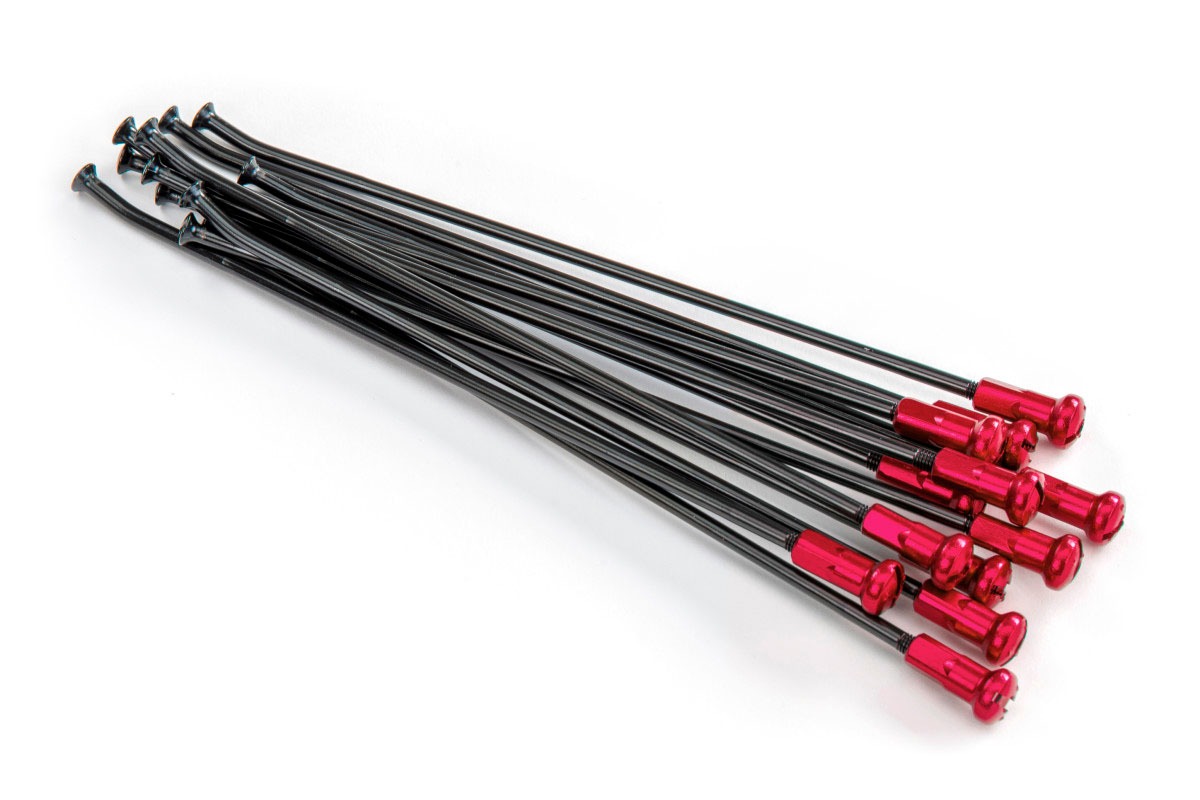 Speichensatz mit Speichennippel Schwarz Rot Speichensatz mit Speichennippel für Motocross Räder – Bild 1
