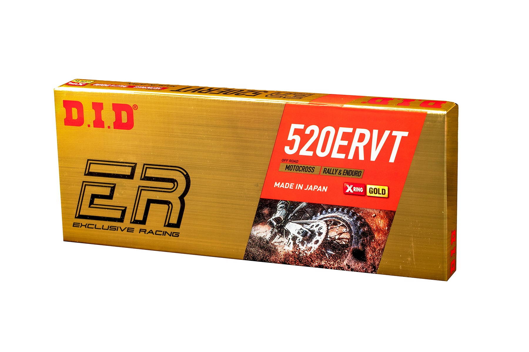 DID Kette 520 ERVT Gold für die Strasse DID Kette 520 ERVT Gold für die Strasse – Länge 114 Rollen – Extra schmal für Supermotoumbau – Bild 1