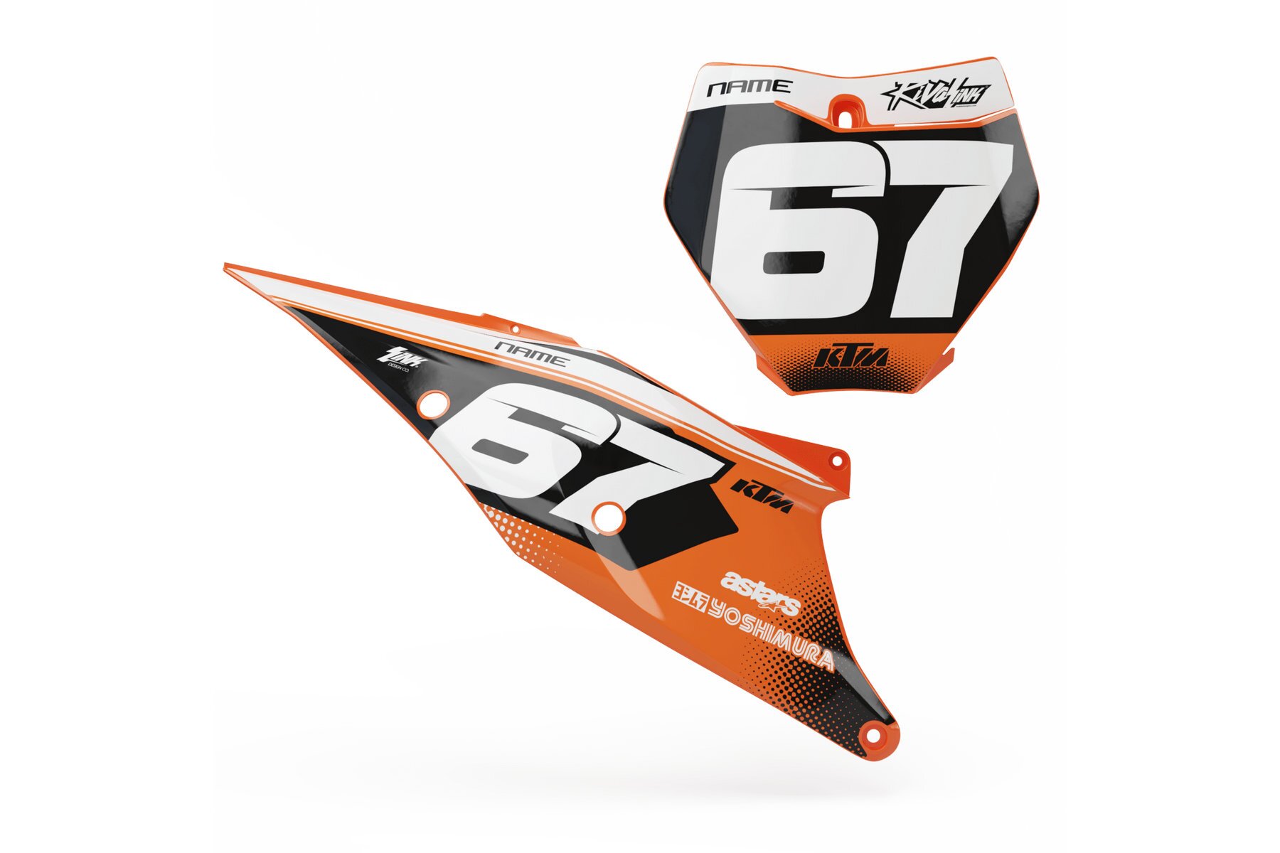Startnummerntafeln Dekor KTM Dissolve Limited Edition Startnummerntafeln Dekor Dissolve Limited Edition passend für KTM – Bild 1