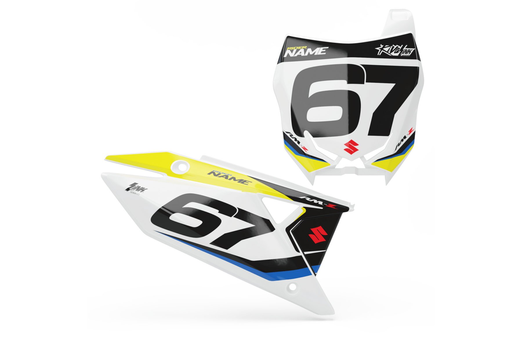 Startnummerntafeln Dekor Suzuki Stocker Limited Edition Startnummerntafeln Dekor Stocker Limited Edition passend für Suzuki – Bild 1