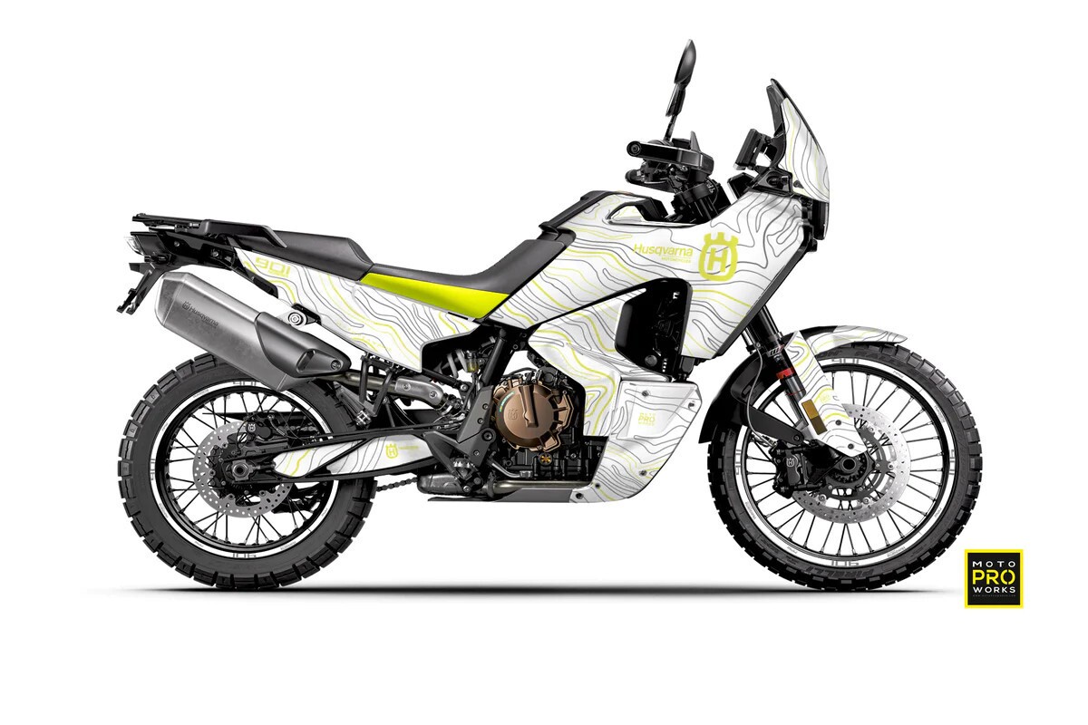 Dekor Factory Exploration White - Yellow passend für Husqvarna Norden 901 – Bild 1