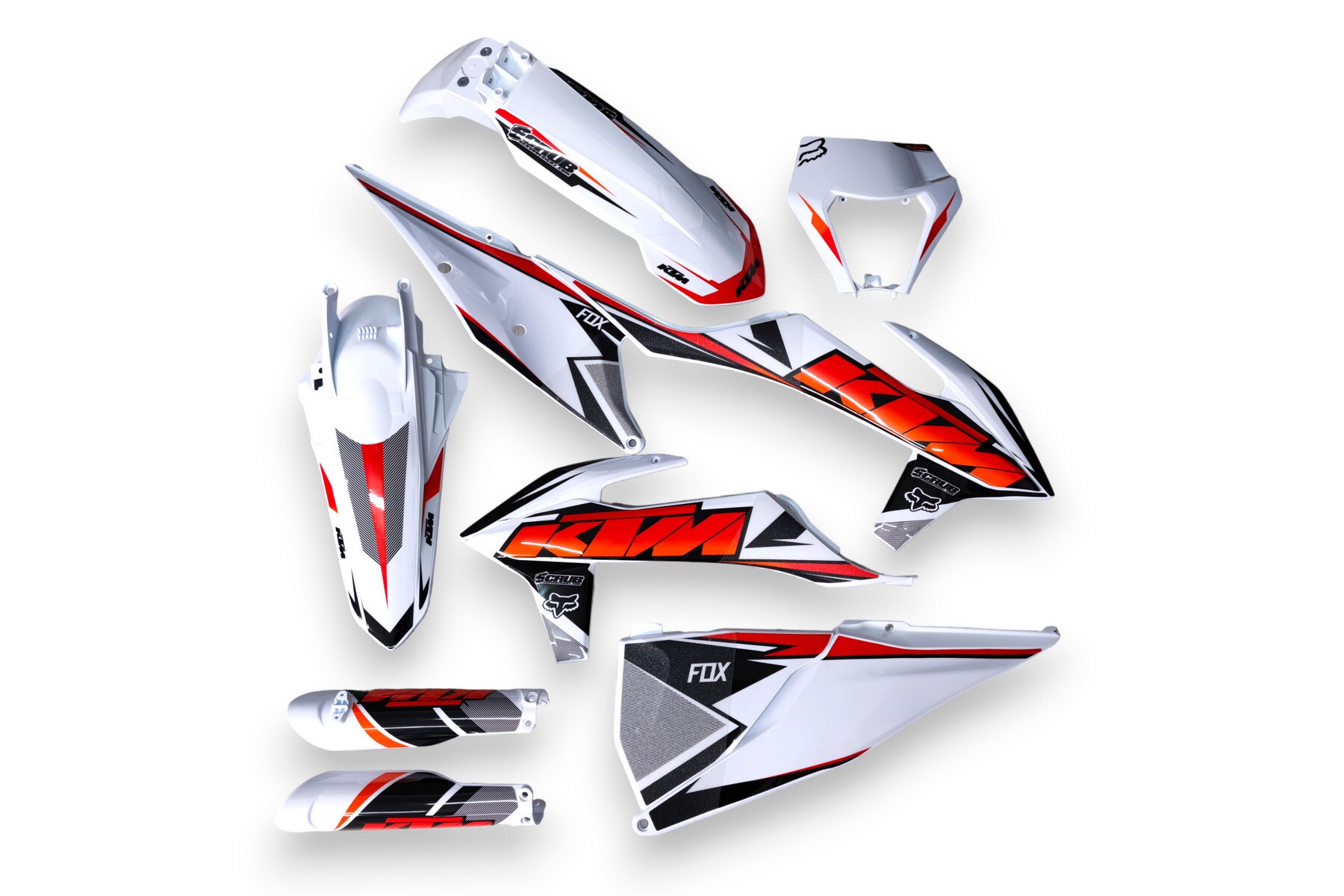 Dekor KTM auf Plastiks beklebt für MX und Enduro Modelle 09 Dekor auf Plastiks beklebt für MX & Enduro Modelle passend für KTM – Bild 1