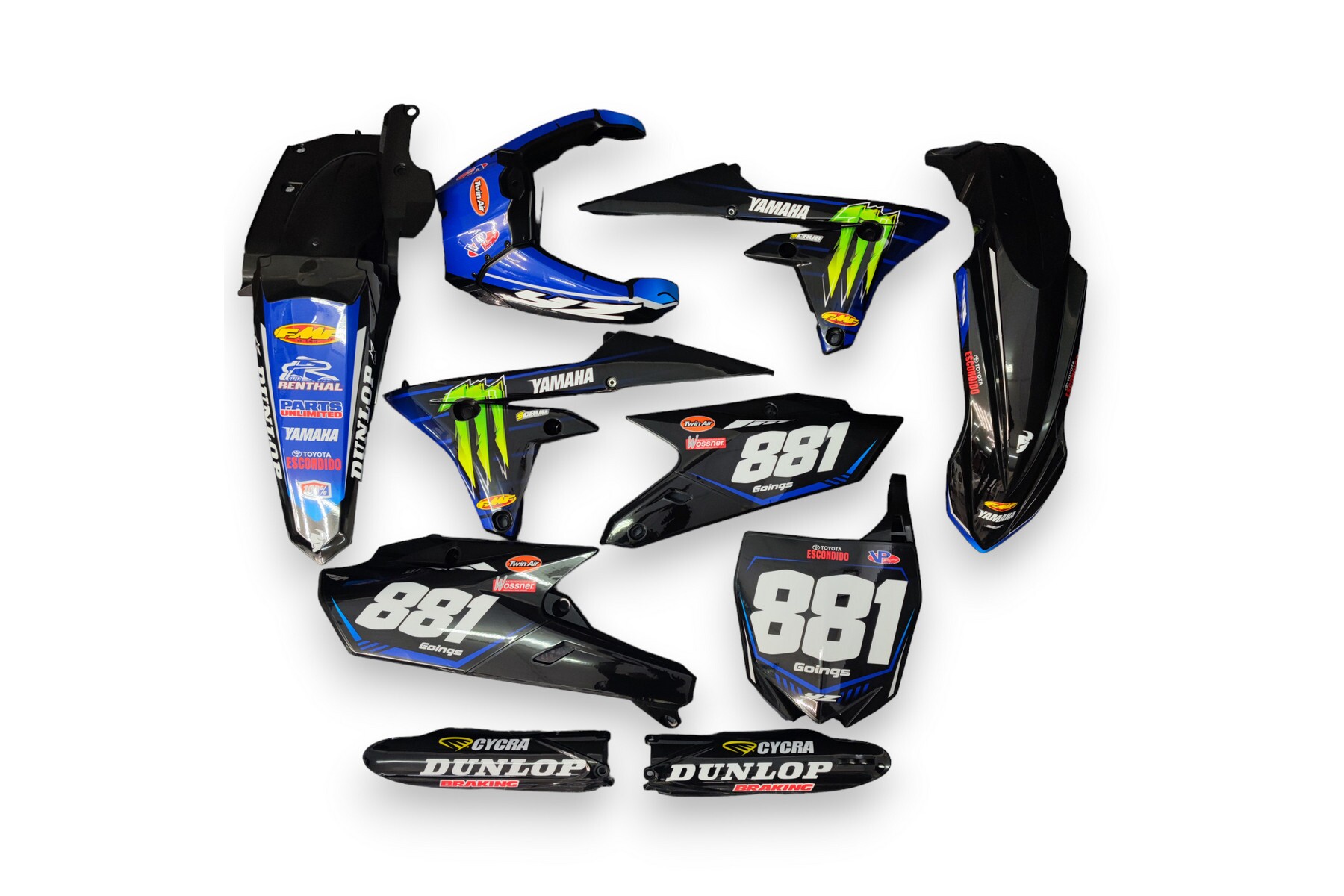 Dekor Yamaha auf Plastiks beklebt für MX und Enduro Modelle 04 Dekor auf Plastiks beklebt für MX und Enduro Modelle passend für Yamaha – Bild 1