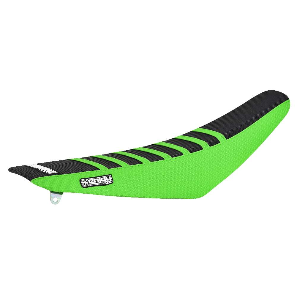 174-KAW-GRN-BLK-GreenRIB-NOGO Factory Sitzbankbezug passend für Kawasaki Motocross und Enduromodelle – Bild 1