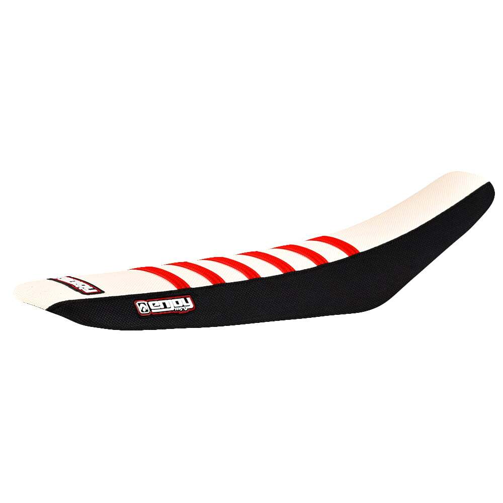 233-HON-BLK-WHT-RedRIB Factory Sitzbankbezug passend für Honda Motocross und Enduromodelle – Bild 1