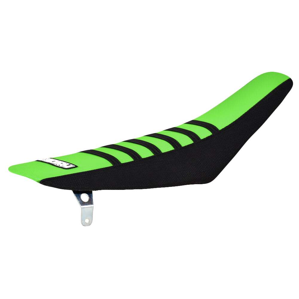 83-KAW-BLK-GRN-BlackRIB-NOGO Factory Sitzbankbezug passend für Kawasaki Motocross und Enduromodelle – Bild 1