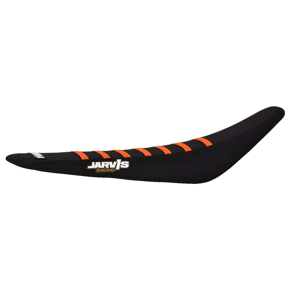 JAR-173-ALL-BLK-OrangeRIB Factory Sitzbankbezug passend für KTM Motocross und Enduromodelle – Bild 1