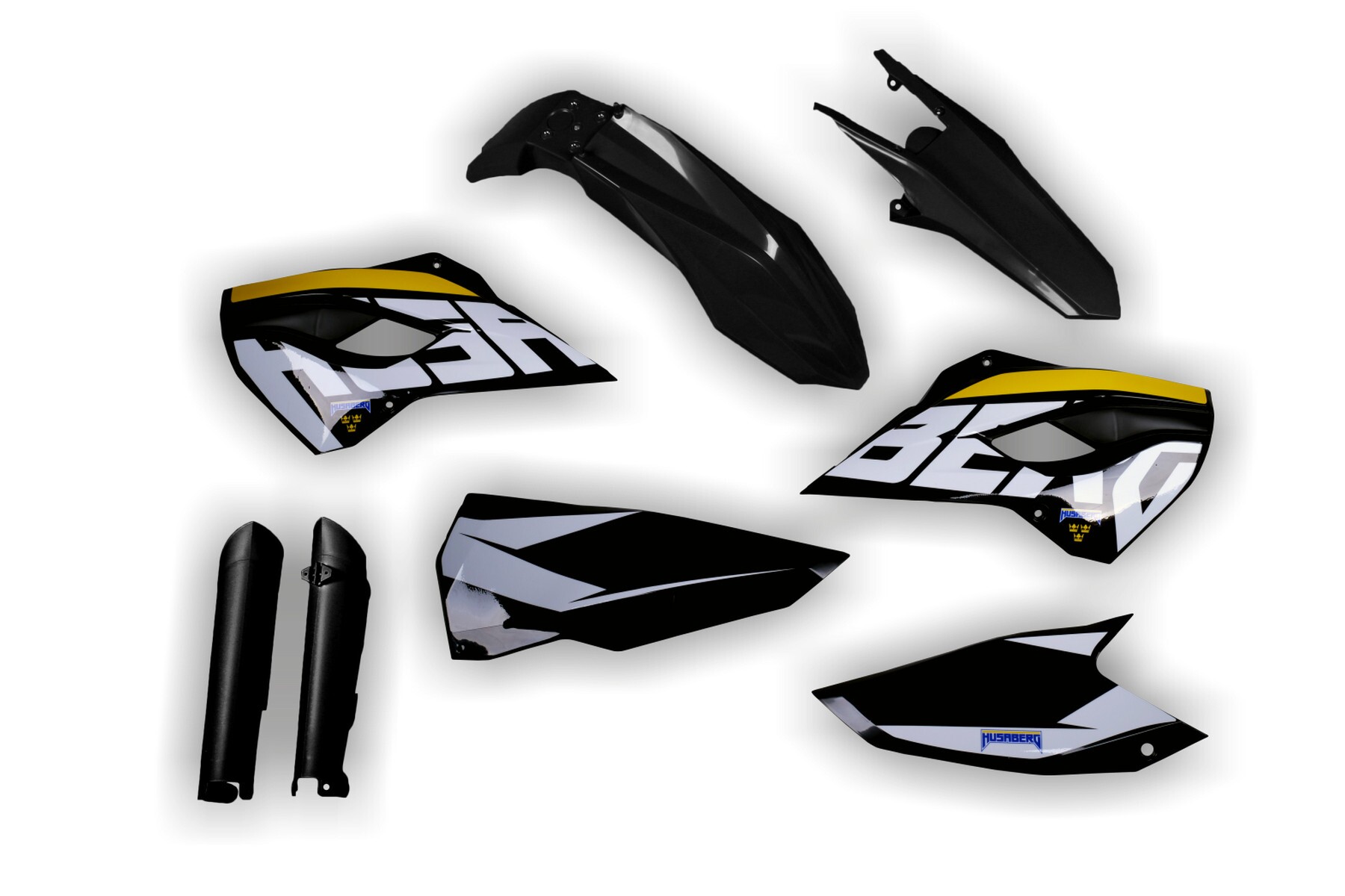 Plastik Full Kit passend für Husaberg TE FE 2013 – 2014 Replica Schwarz 2 – Bild 1