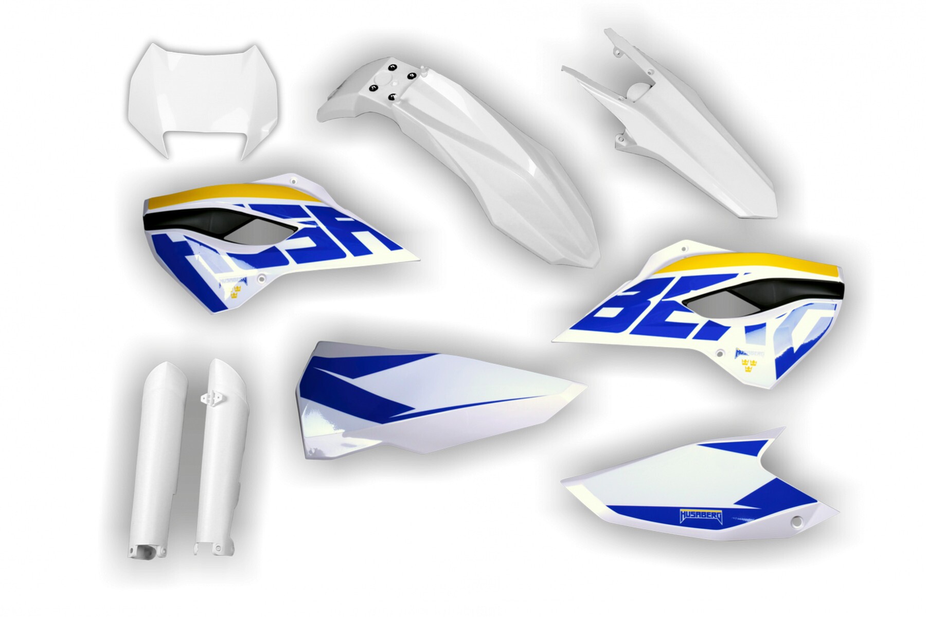 Plastik Full Kit passend für Husaberg TE FE 2013 – 2014 Replica Weiß 1 – Bild 1