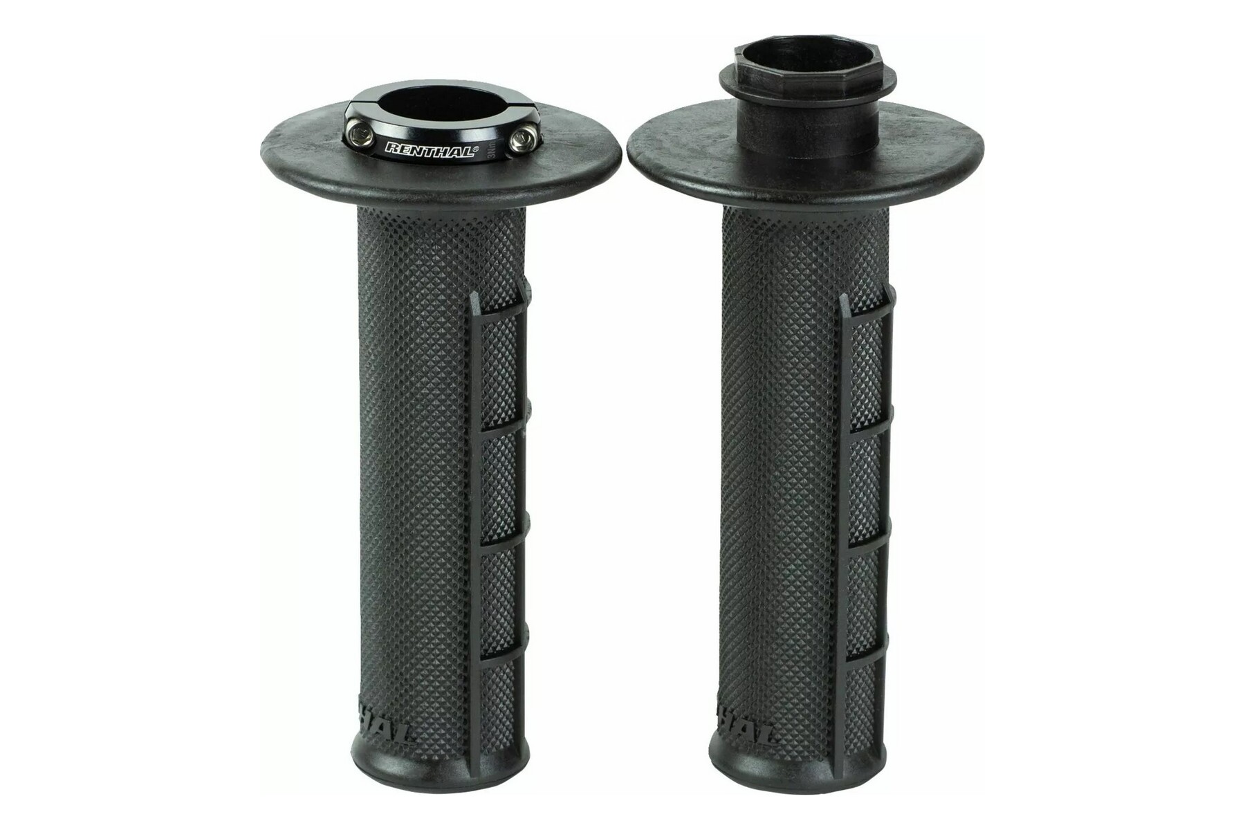 Renthal Griffe Lock-On Half Waffle in Schwarz Renthal Griffe Lock-On Half Waffle in Schwarz – Hart – Bild 1