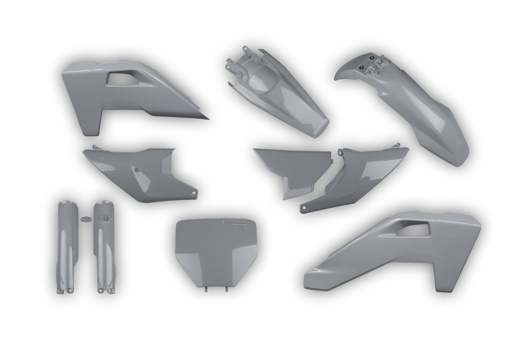 Plastik Full Kit passend für Husqvarna TC : FC 2025 Hell Grau Racetech Plastik Full Kit passend für Husqvarna TC / FC 2025 –2026 Grau – Bild 1