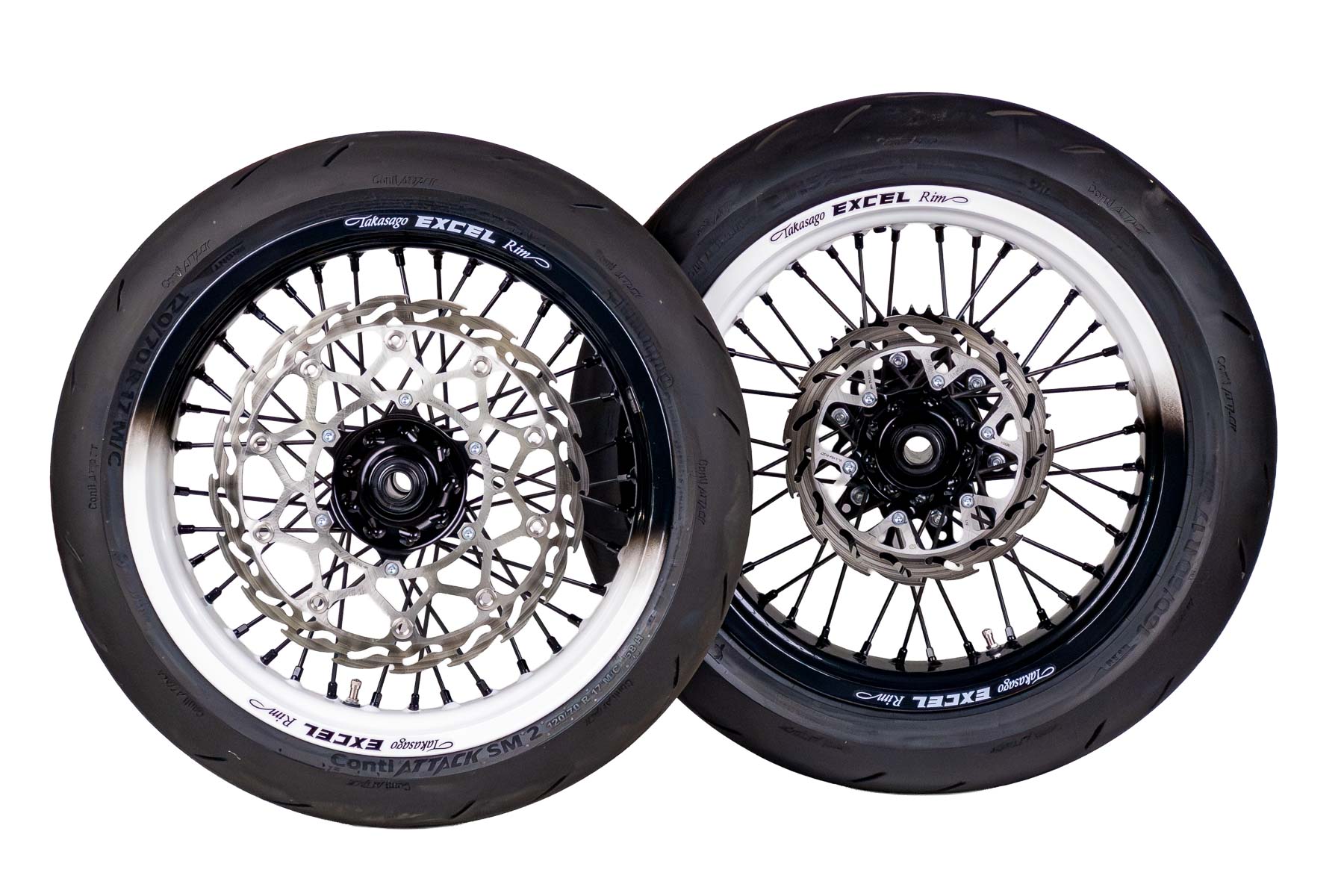 Excel Felgensatz Haan Wheels Supermoto Felgen Schwarz Weiß Passend Für Ktm, Husqvarna, Gas Gas Und Stark Varg