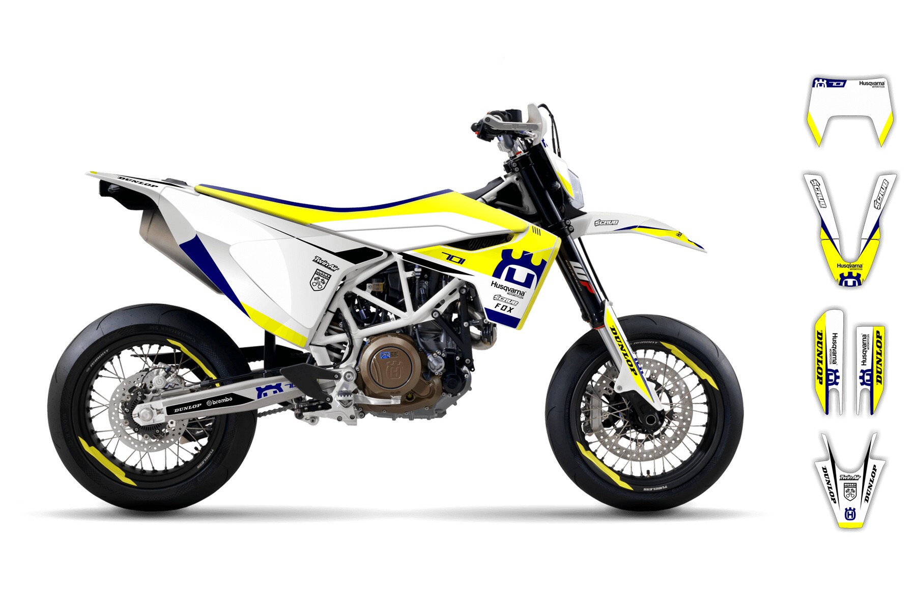 Dekor Factory Pro Yellow passend für Husqvarna 701 Supermoto – Bild 2
