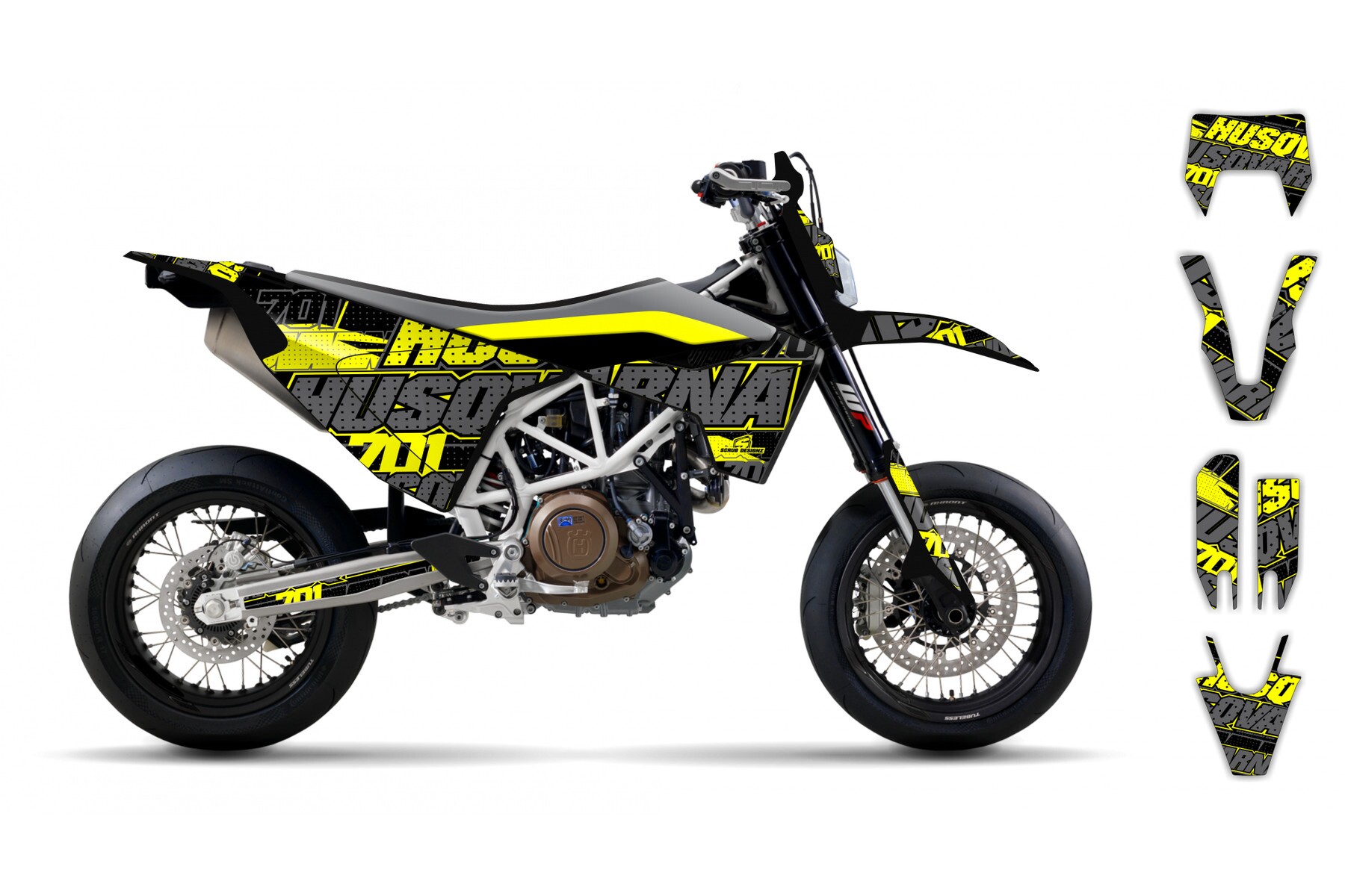 Dekor Factory Letters Yellow passend für Husqvarna 701 Supermoto – Bild 2