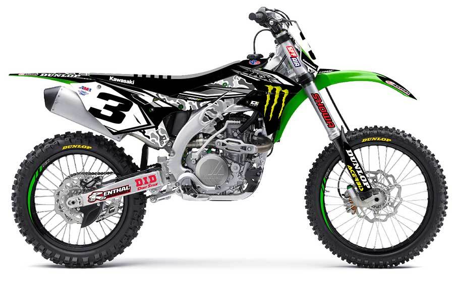 Dekor Monster Energy 2017 Camo Edition passend für Kawasaki – Bild 1