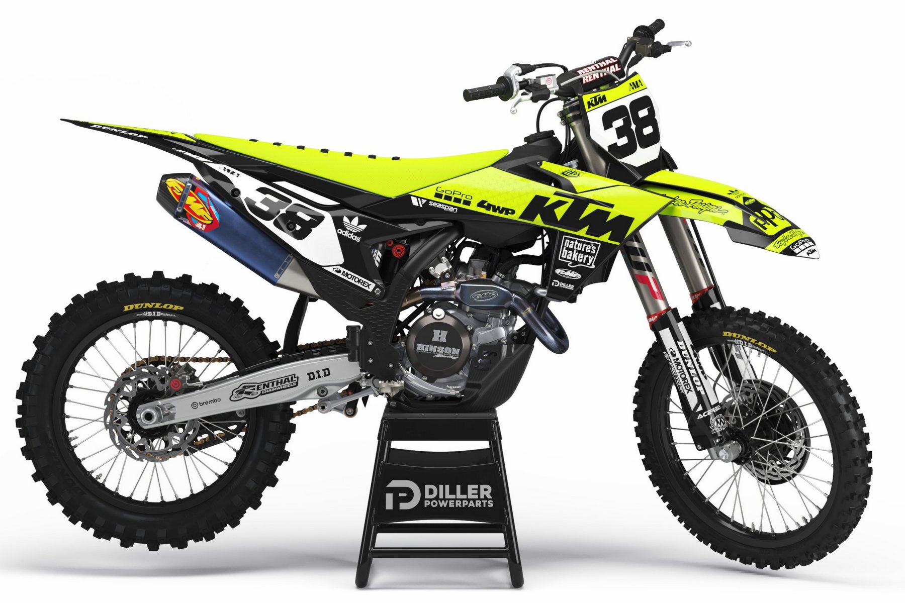 Dekor Troy Lee Designs Schwarz/Neon Gelb passend für KTM – Bild 1