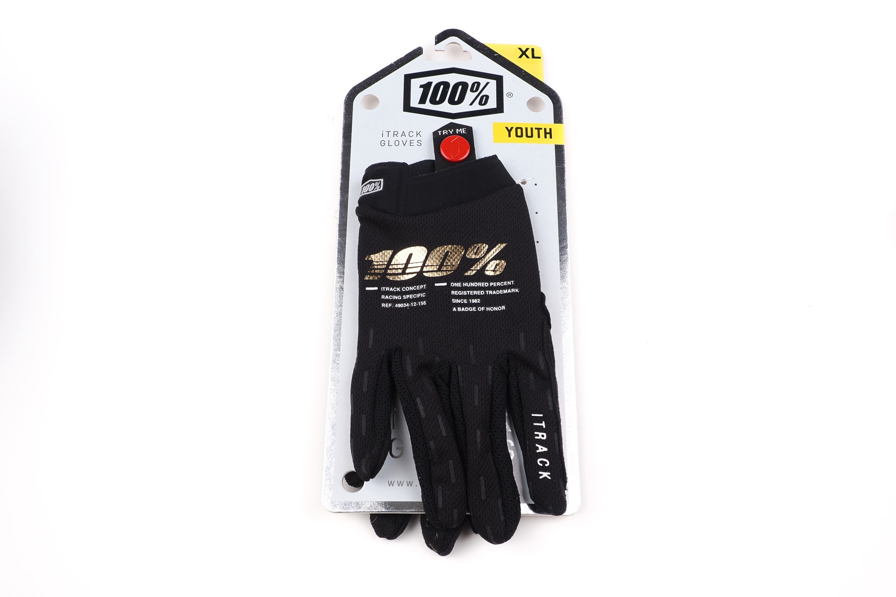 100% Gloves Kids Black XL 100% Gloves Kids Black XL
