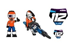 Stickerbogen mit Name und Nummer – Freie Farbwahl – Du bestimmst das Design