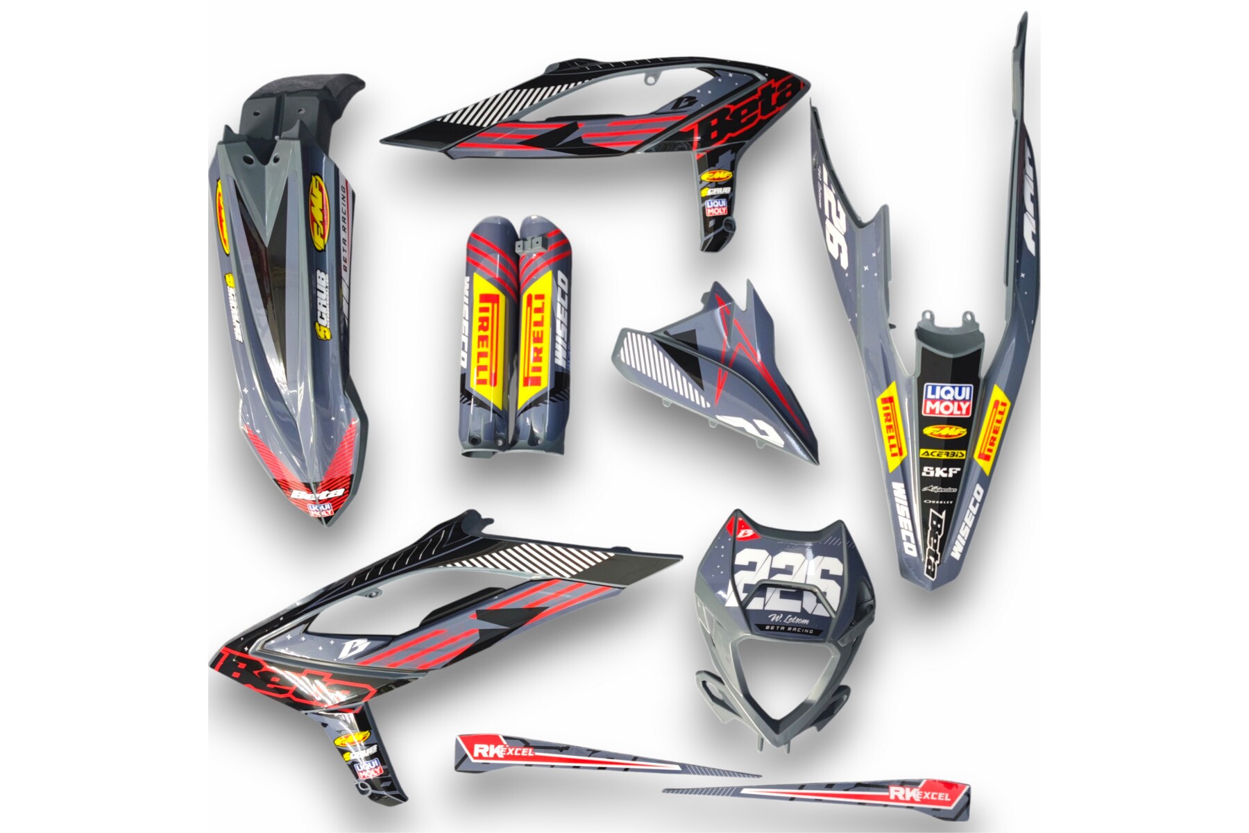Dekor auf Plastiks beklebt für MX und Enduro Modelle passend für Beta – Bild 1