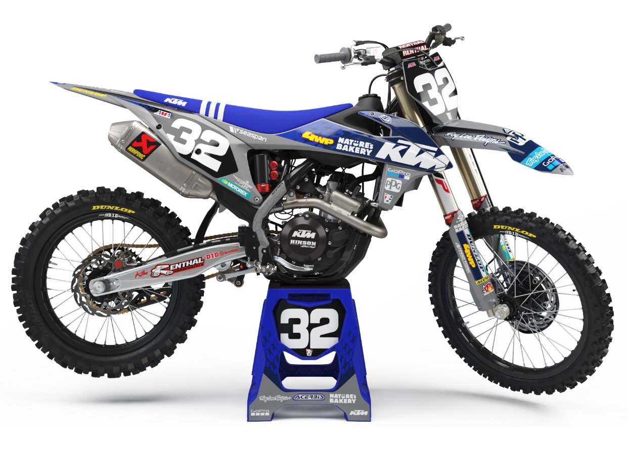 Dekor Troy Lee Designs Factory Raceteam Edition Grey - Darkblue 2021 passend für KTM – Bild 1