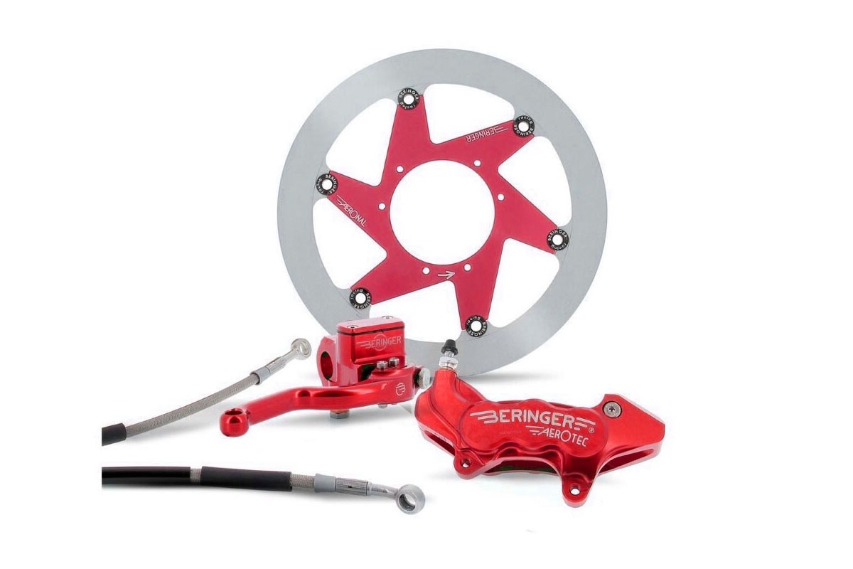 Kit de freinage Beringer Supermoto Racing 4-pistons adapt&eacute; pour Sherco en rouge &ndash; Image 1