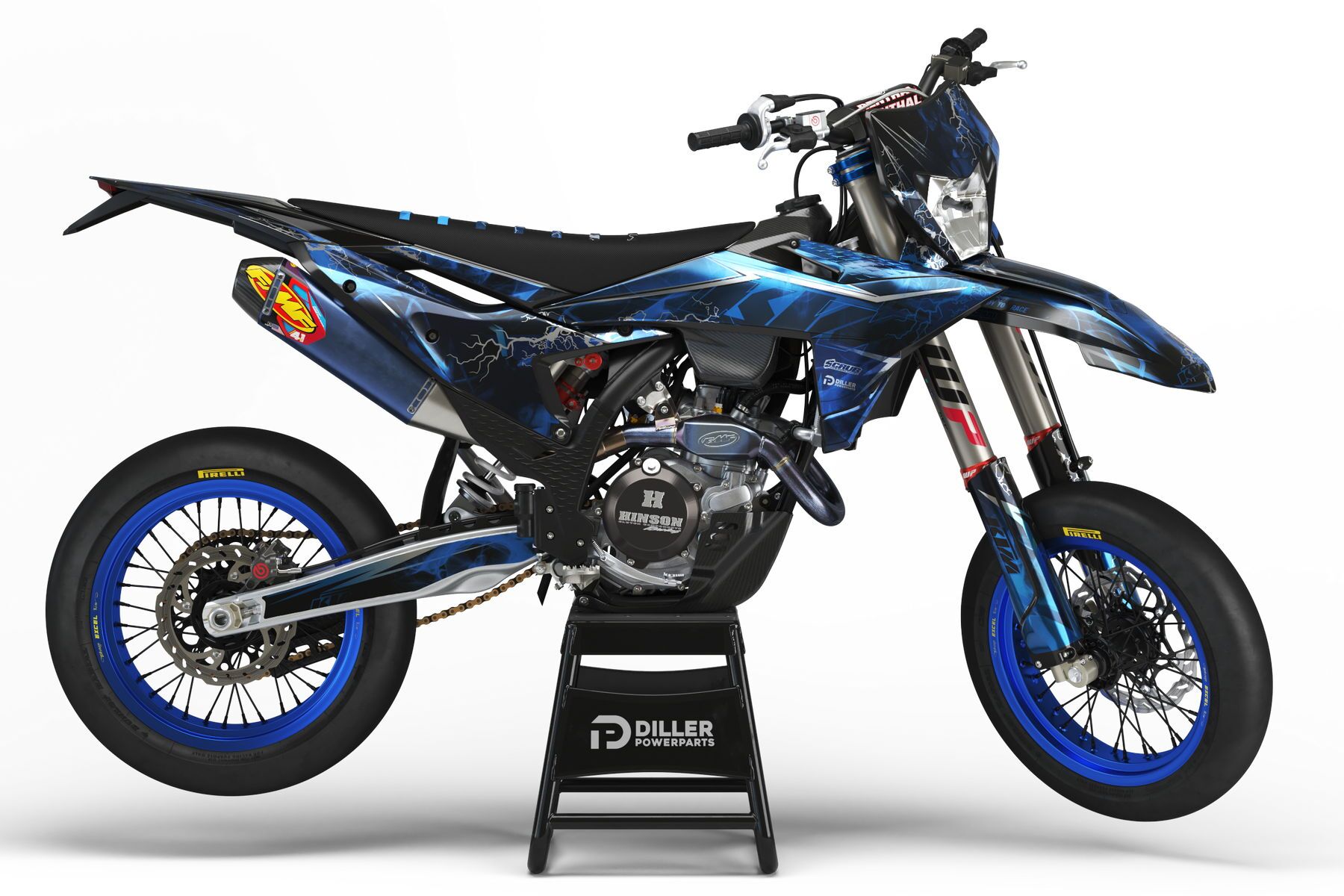 D&eacute;co Supermoto Extreme Blue Adapt&eacute; Pour Ktm