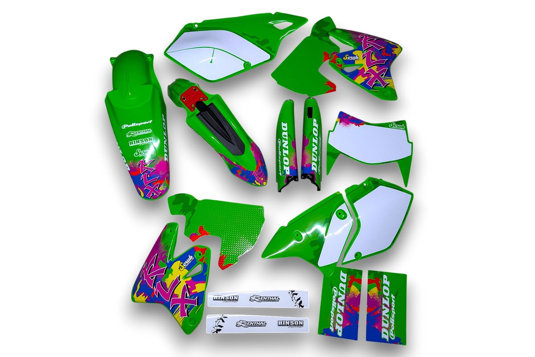 D&eacute;cor Kawasaki Coll&eacute; Sur Plastique Pour Mod&egrave;les MX Et Enduro 33