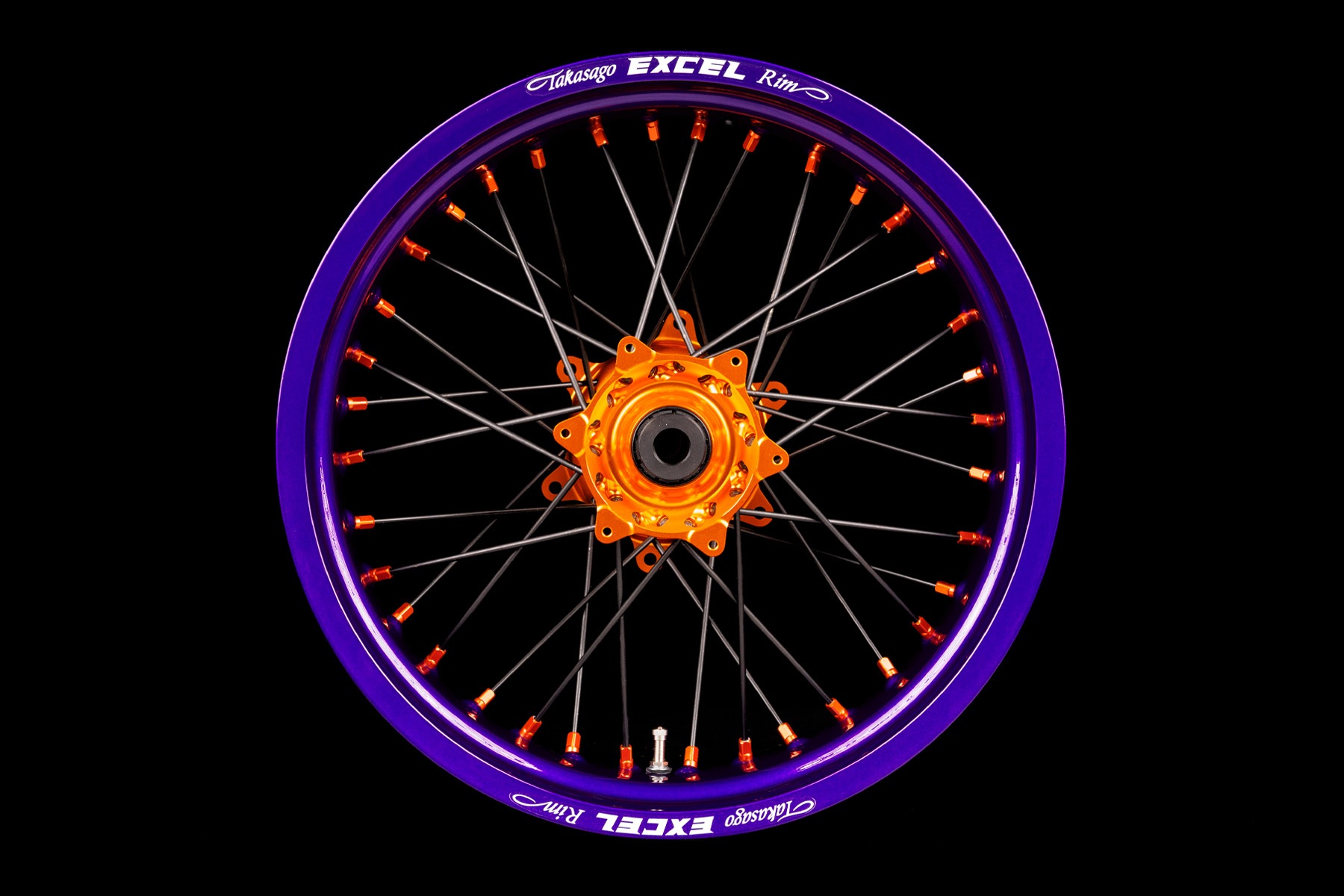 moto-Radsatz-von-Haan-Wheels-mit-Pulver-Beschichtung-lila-orange-1 Supermoto Radsatz von Haan Wheels mit Pulver Beschichtung in Wunschfarbe – Bild 1