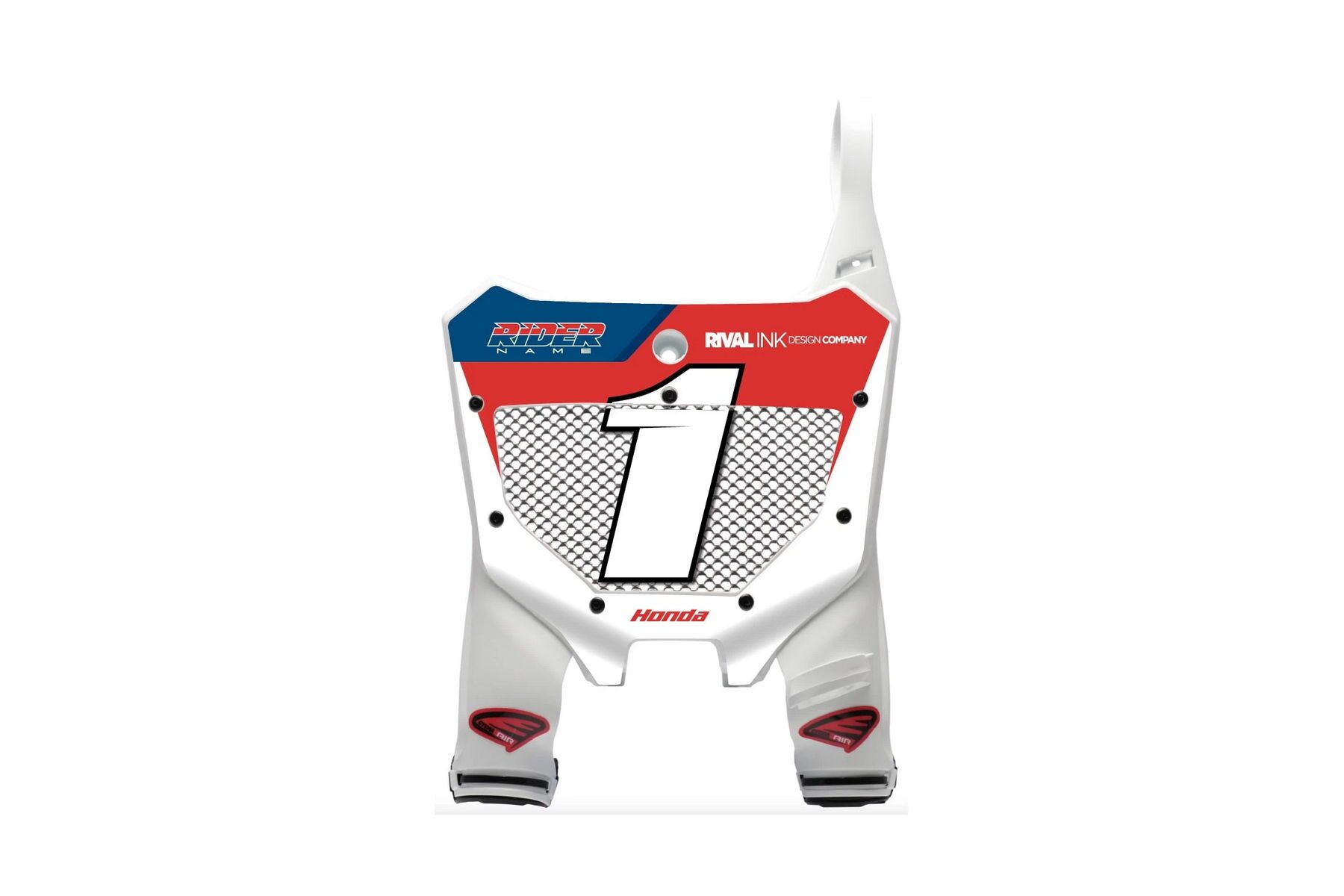 Cycra Startnummerntafel Stadium Vented CRF1 Cycra Startnummerntafel Stadium Vented passend für Honda CRF450 2021 – 2026 und CRF250 2022 – 2026 Weiß mit Name und Startnummer – Bild 1