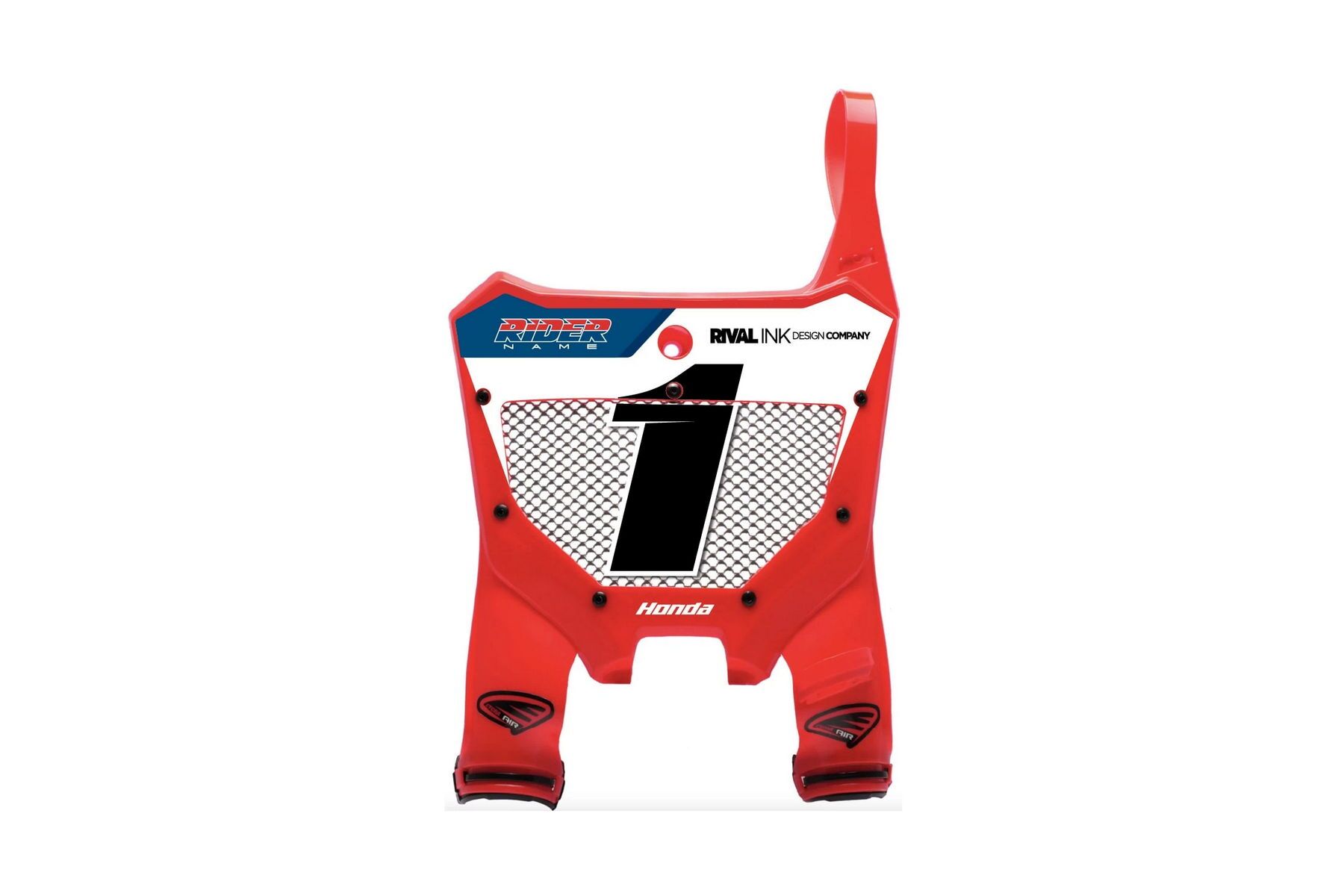 Cycra Startnummerntafel Stadium Vented CRF3 Cycra Startnummerntafel Stadium Vented passend für Honda CRF450 2021 – 2026 und CRF250 2022 – 2026 Rot mit Name und Startnummer – Bild 1