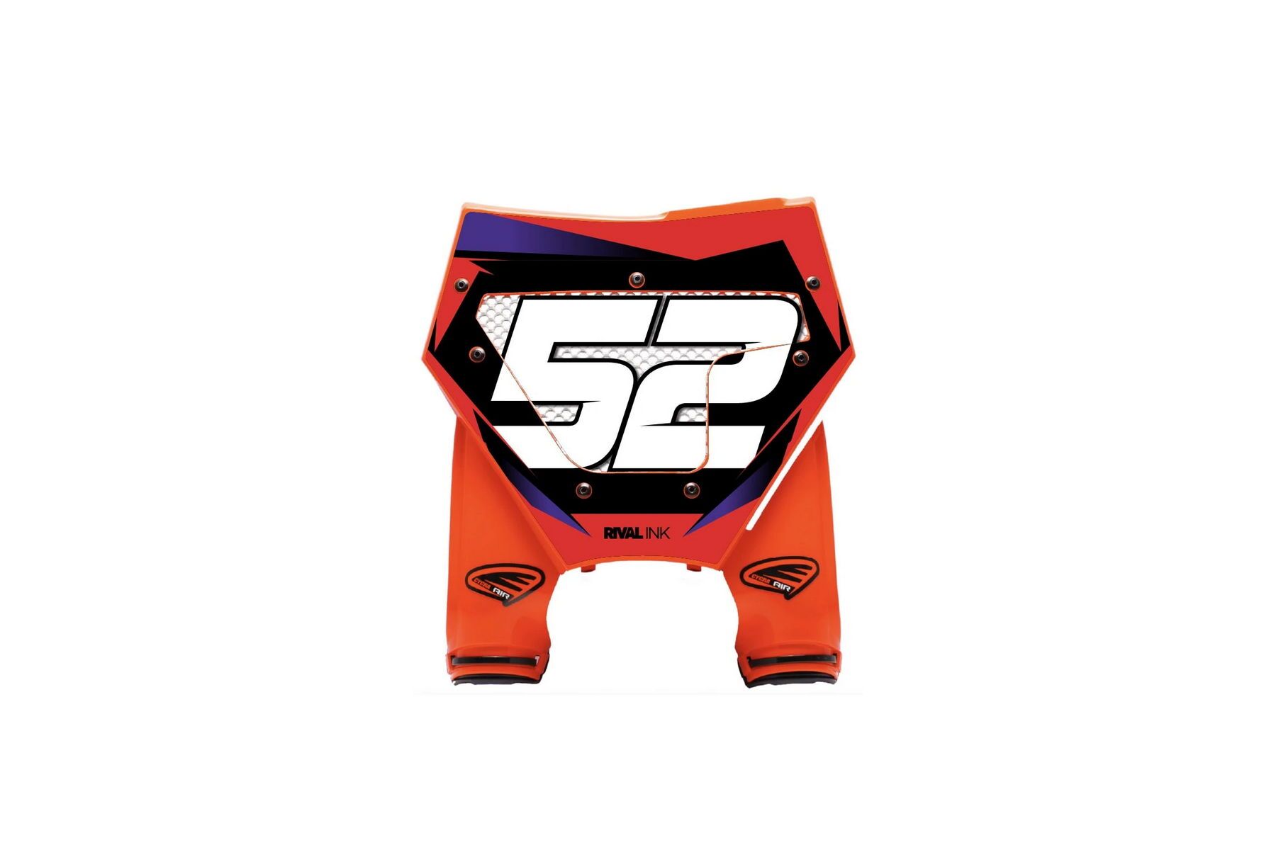 Cycra Startnummerntafel Stadium Vented KTM1 Cycra Startnummerntafel Stadium Vented passend für KTM SX SXF 2023 – 2026 Orange mit Name und Startnummer – Bild 1