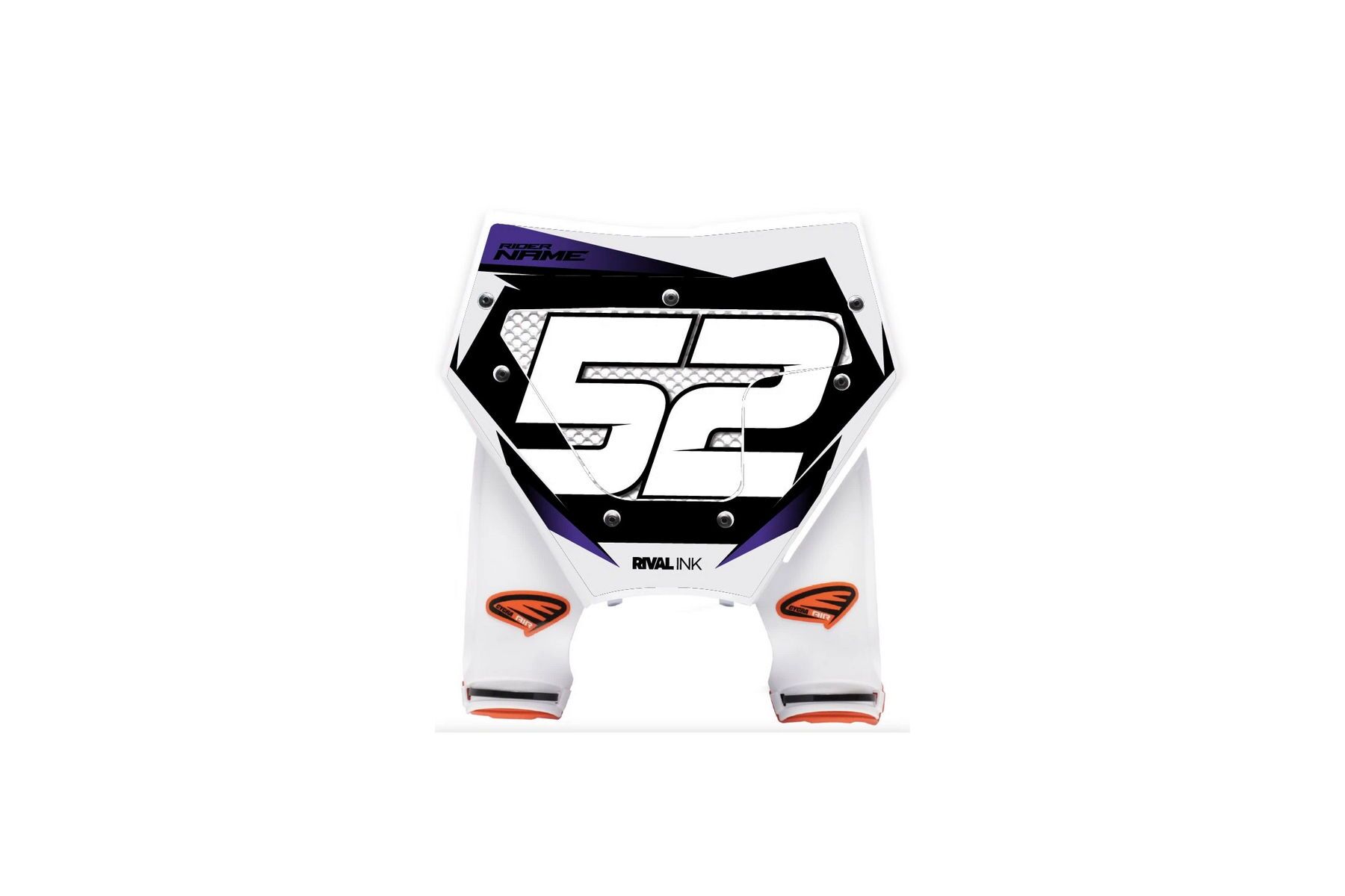 Cycra Startnummerntafel Stadium Vented KTM3 Cycra Startnummerntafel Stadium Vented passend für KTM SX SXF 2023 – 2026 Weiß mit Name und Startnummer – Bild 1