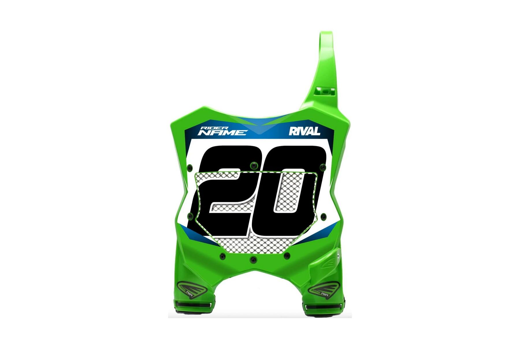 Cycra Startnummerntafel Stadium Vented KX1 Cycra Startnummerntafel Stadium Vented passend für Kawasaki KXF450 2016 – 2026 und KXF250 2017 – 2026 Grün mit Name und Startnummer – Bild 1