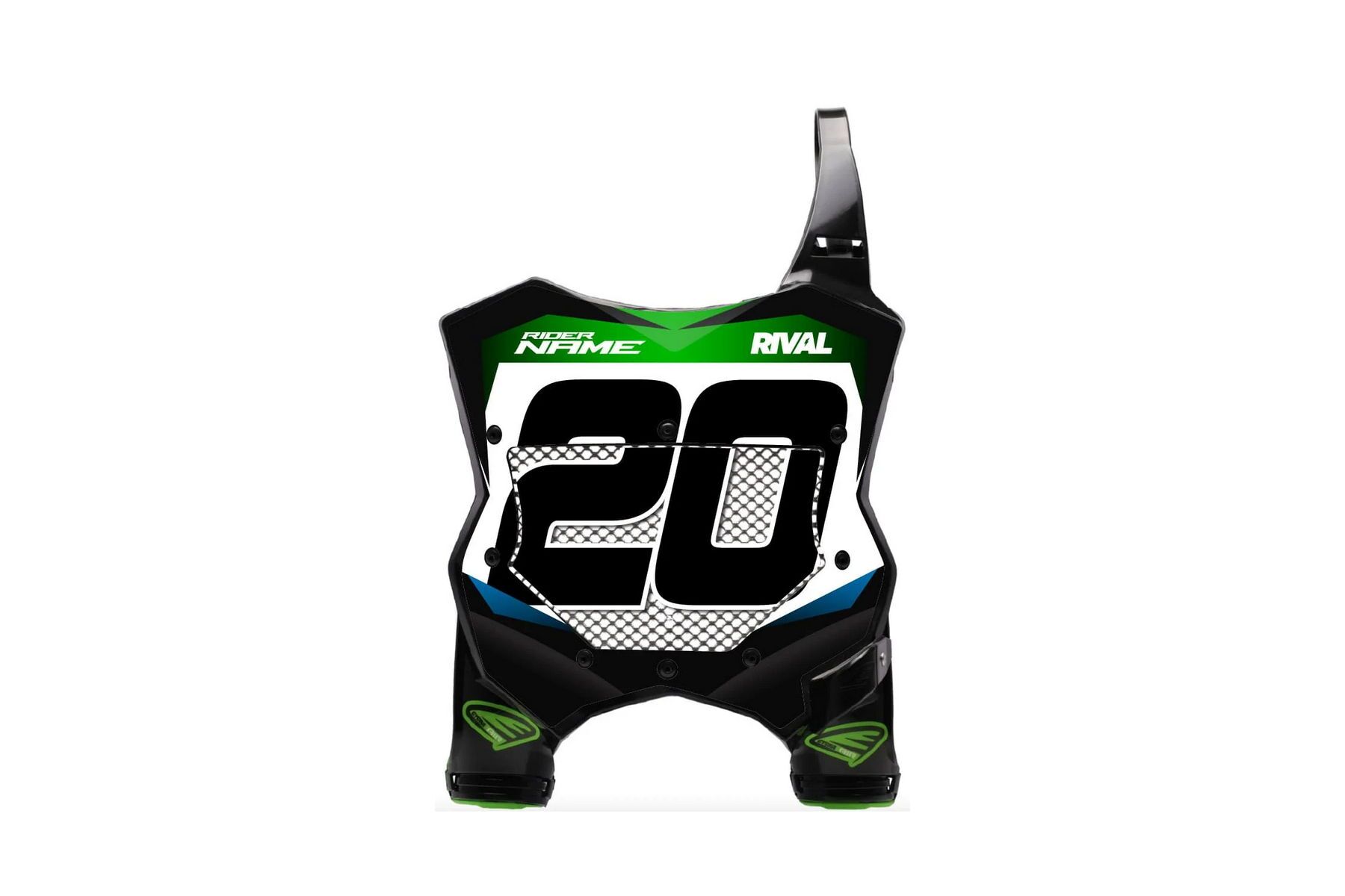 Cycra Startnummerntafel Stadium Vented KX2 Cycra Startnummerntafel Stadium Vented passend für Kawasaki KXF450 2016 – 2026 und KXF250 2017 – 2026 Schwarz mit Name und Startnummer – Bild 1