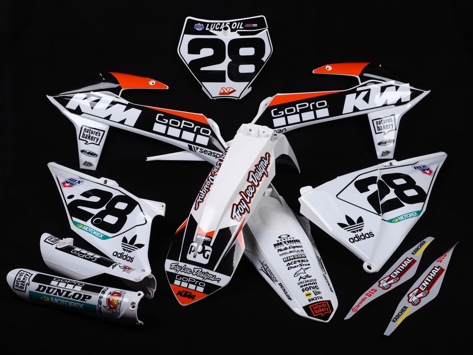 OLYMPUS DIGITAL CAMERA Troy Lee Designs Dekor auf Plastiks beklebt für MX & Enduro Modelle passend für KTM – Bild 1