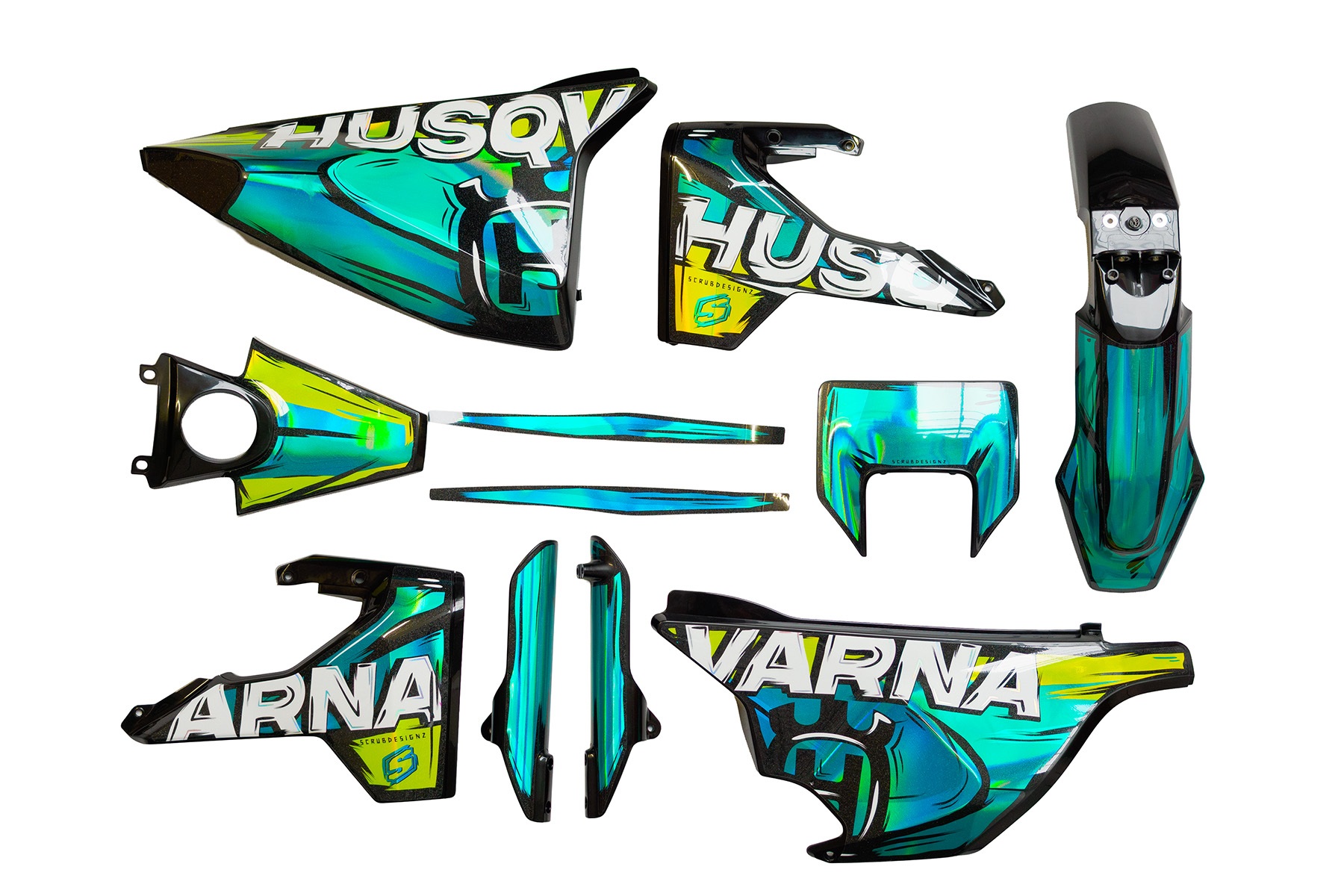 Dekor-auf-Plastiks-beklebt-passend-fuer-Husqvarna-701-05 Holo Chrom Dekor auf Plastiks beklebt passend für Husqvarna 701 – Bild 1