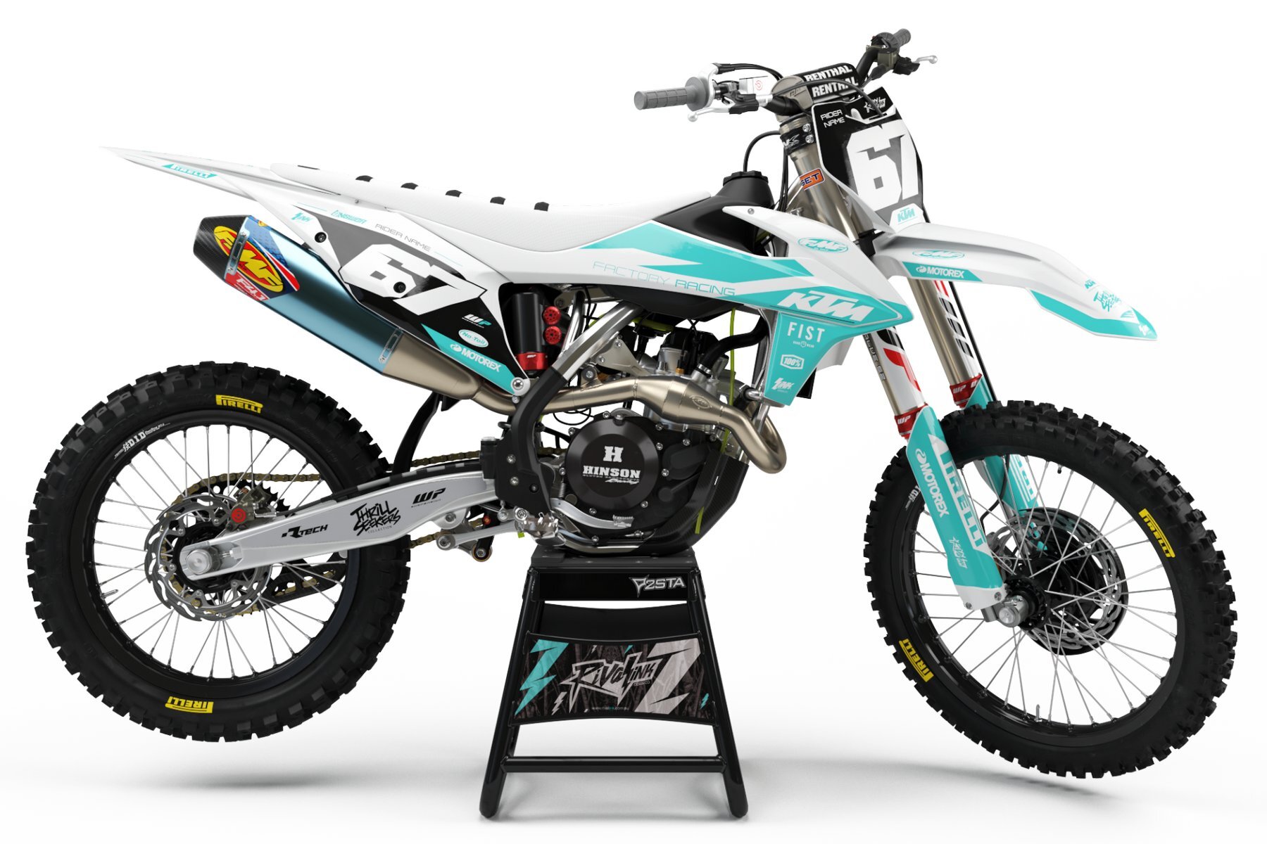 Dekor-Factory-KTM-White---Teal-Limited-Edition-w Dekor Factory White - Teal Limited Edition passend für KTM – Bild 1