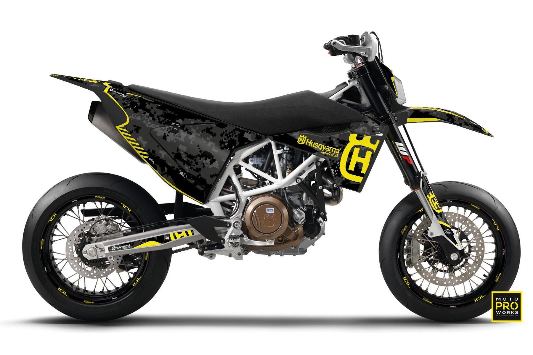 Dekor-Factory-Husqvarna-Supermoto-Lumix-Pixels-Yellow-Limited-Edition-w Dekor Factory Lumix Pixels Yellow passend für Husqvarna 701 Supermoto – Bild 1