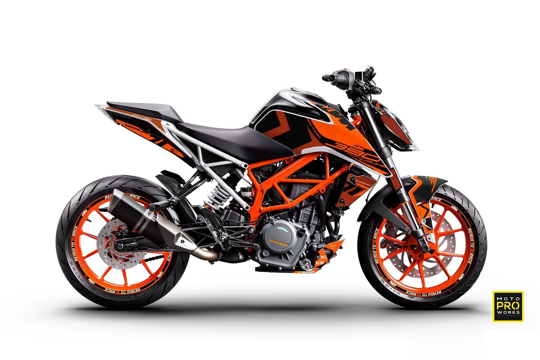 Dekor Factory Duke Below Orange passend für KTM Duke 125 200 250 390 – Bild 1